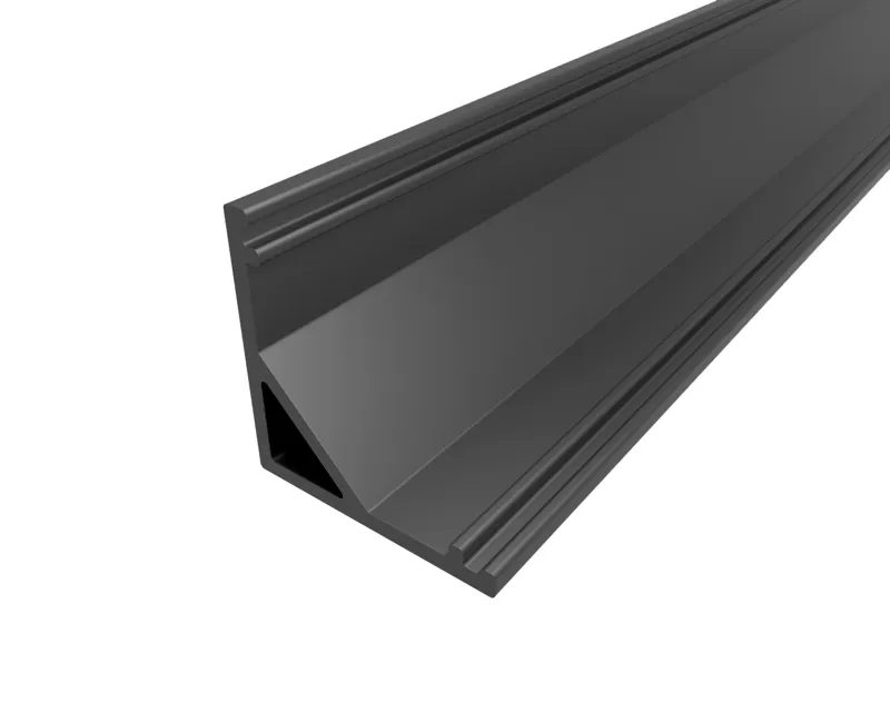 Профиль чёрный угловой алюминиевый анодированный LC-LPU-1616-2