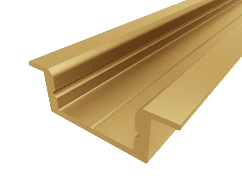 Профиль врезной алюминиевый анодированный цвет золото LC-LPV-0722-2