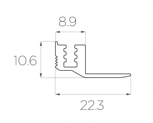 Алюминиевый профиль для панели LC-PCPN-2104 анодированный