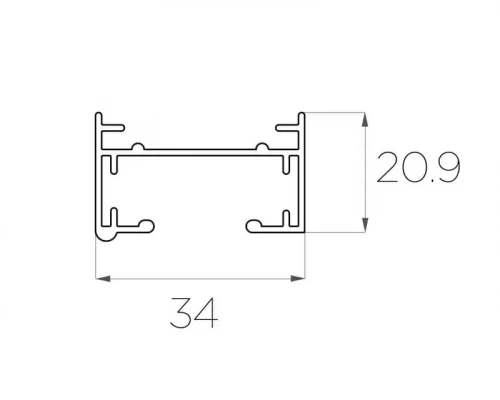 Алюминиевый профиль для треков двухфазный LC-PCT2-3524 анодированный