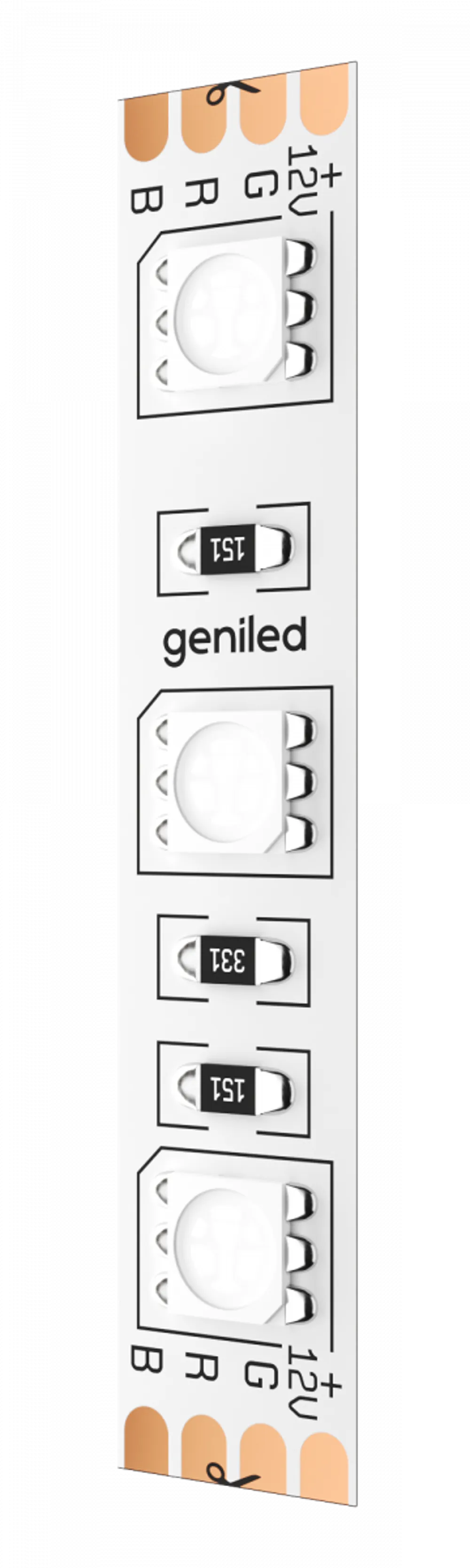 Светодиодная лента Geniled GL-60SMD5050 12В 14,4Вт/м 10х2000 RGB IP33