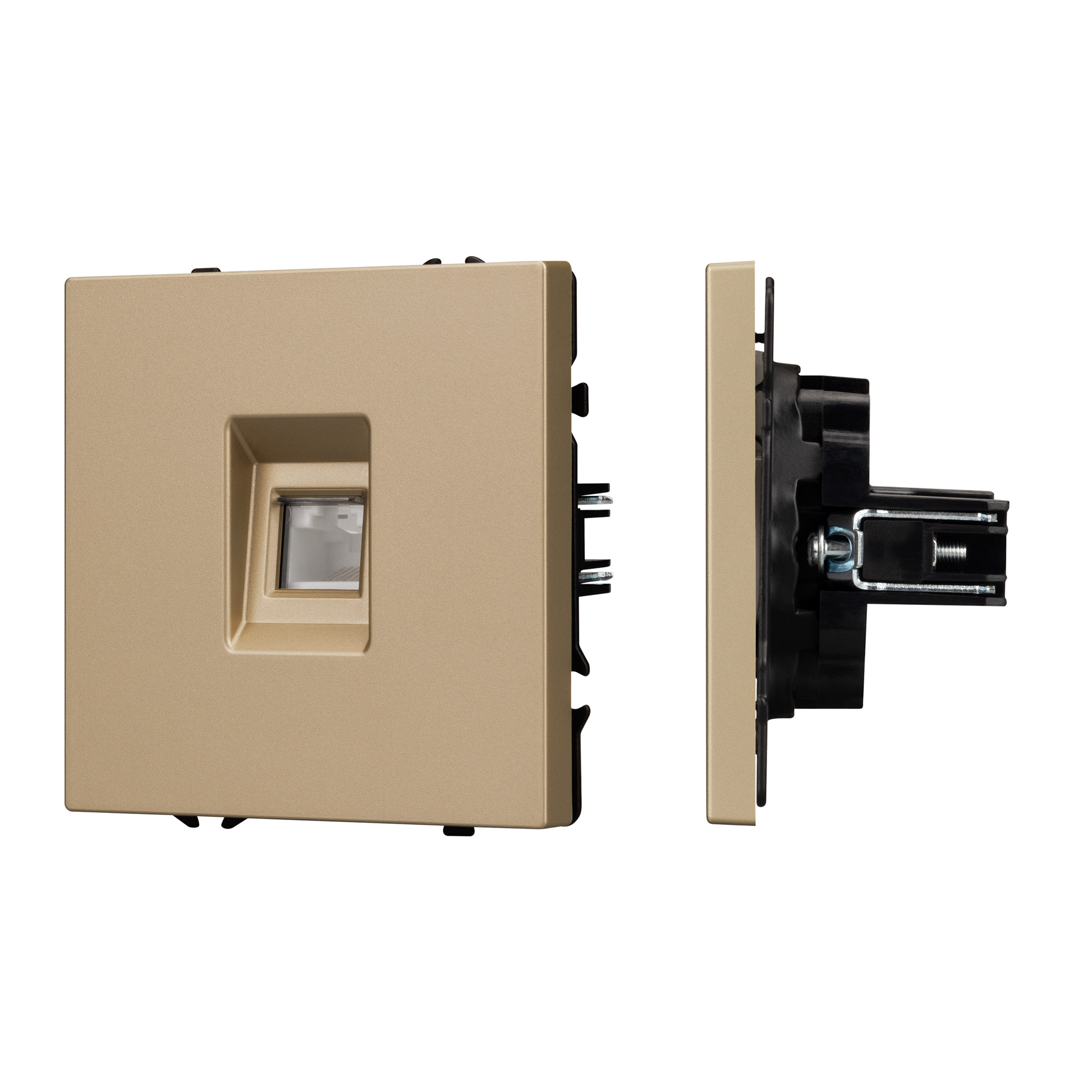 ARL NOBE Розетка телефонная софт-тач золотой песок SCT-MTL1-SFPL-GD (RJ-11, 4C) (Arlight, -)