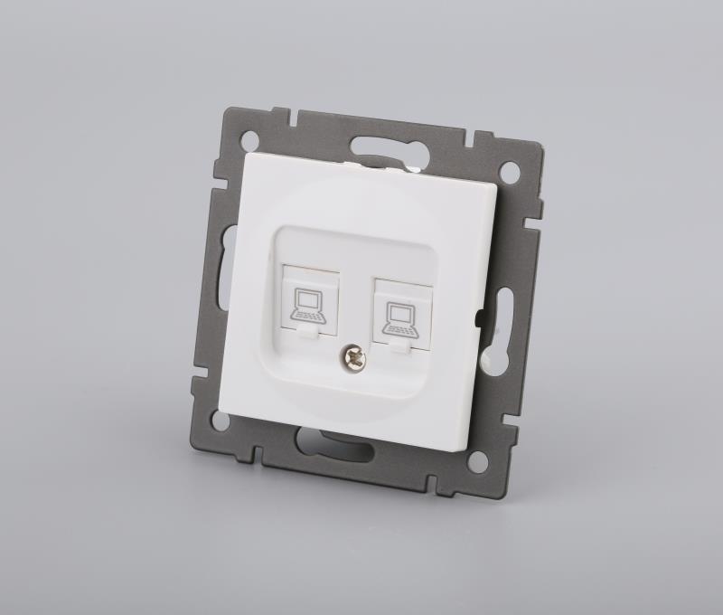 Механизм компьютерной розетки двойной SCT-MPC2-PL-WH-V (RJ-45, CAT6) (Arlight, -)