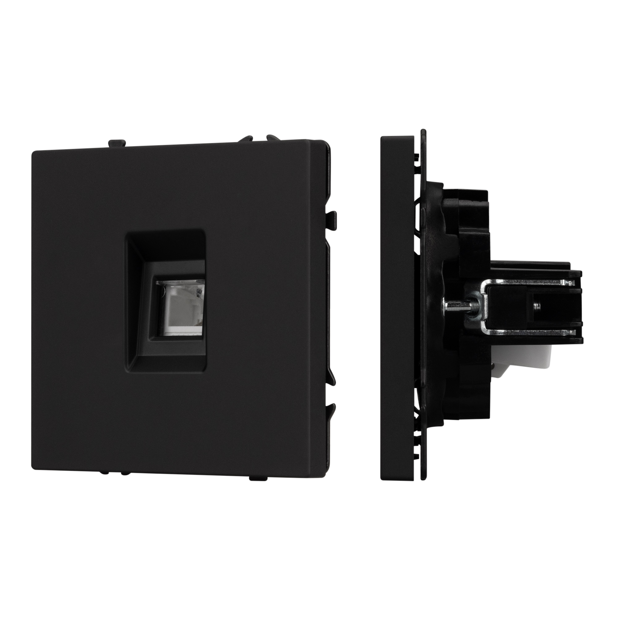 ARL NOBE Розетка телефонная софт-тач черный оникс SCT-MTL1-SFPL-BK (RJ-11, 4C) (Arlight, -)