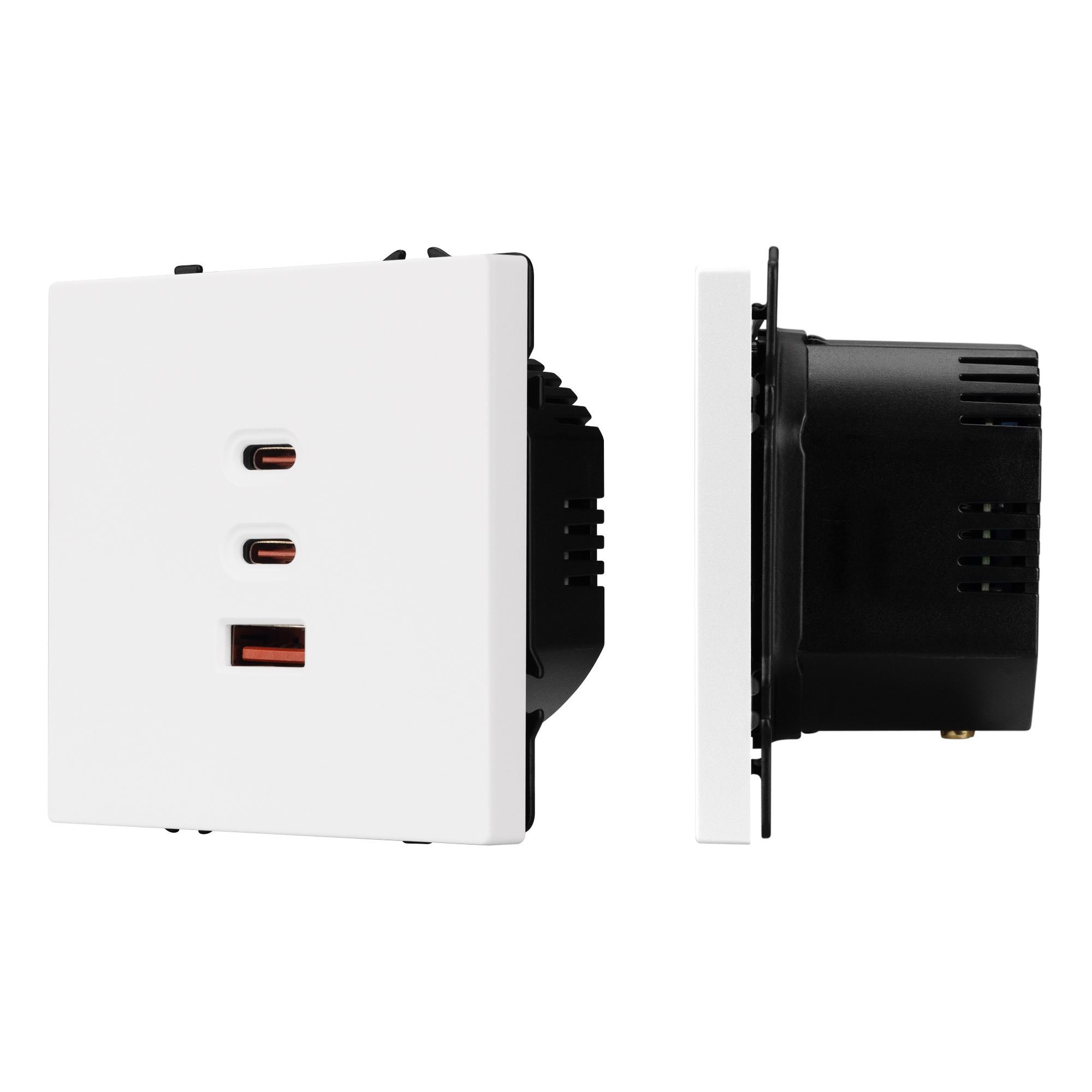 Механизм розетки с быстрой USB зарядкой SCT-NOBE-MUACC-SFPL-FC-WH (65W, QC3) (Arlight, -)