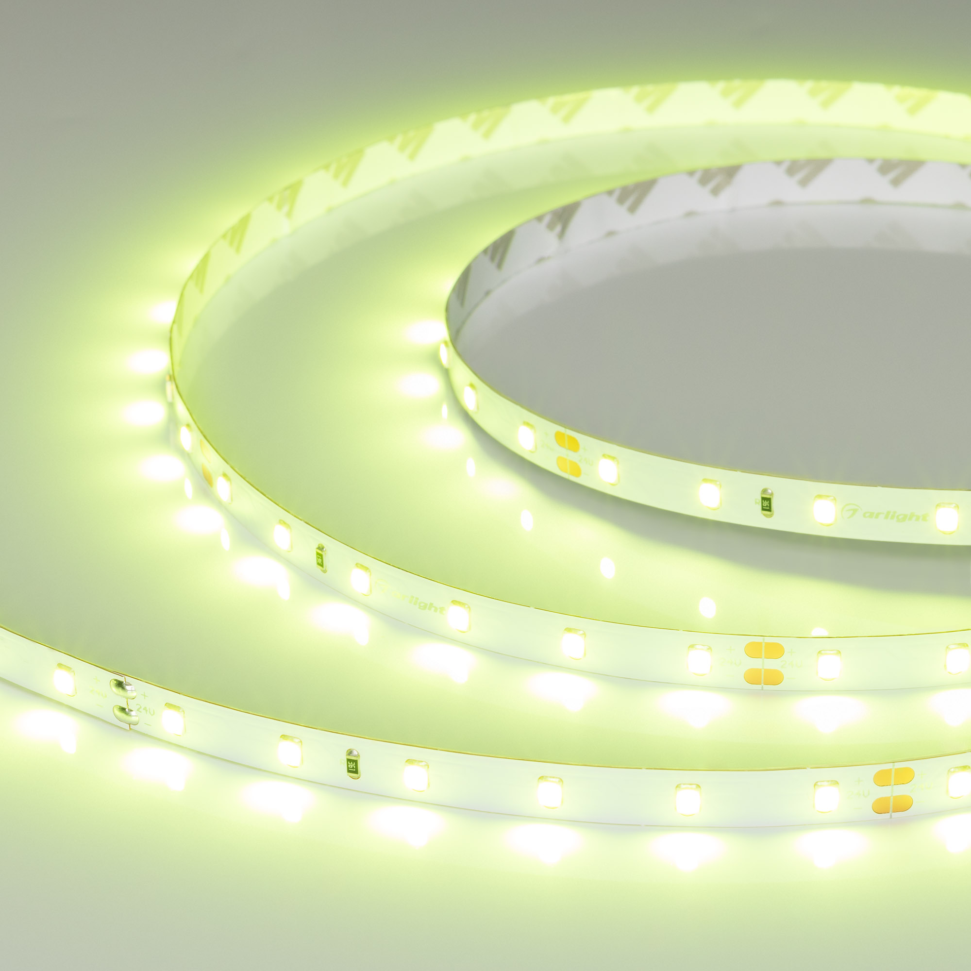 Лента RT-A60-8mm 24V Spring Green (4.8 W/m, IP20, 5m) (Arlight, -)