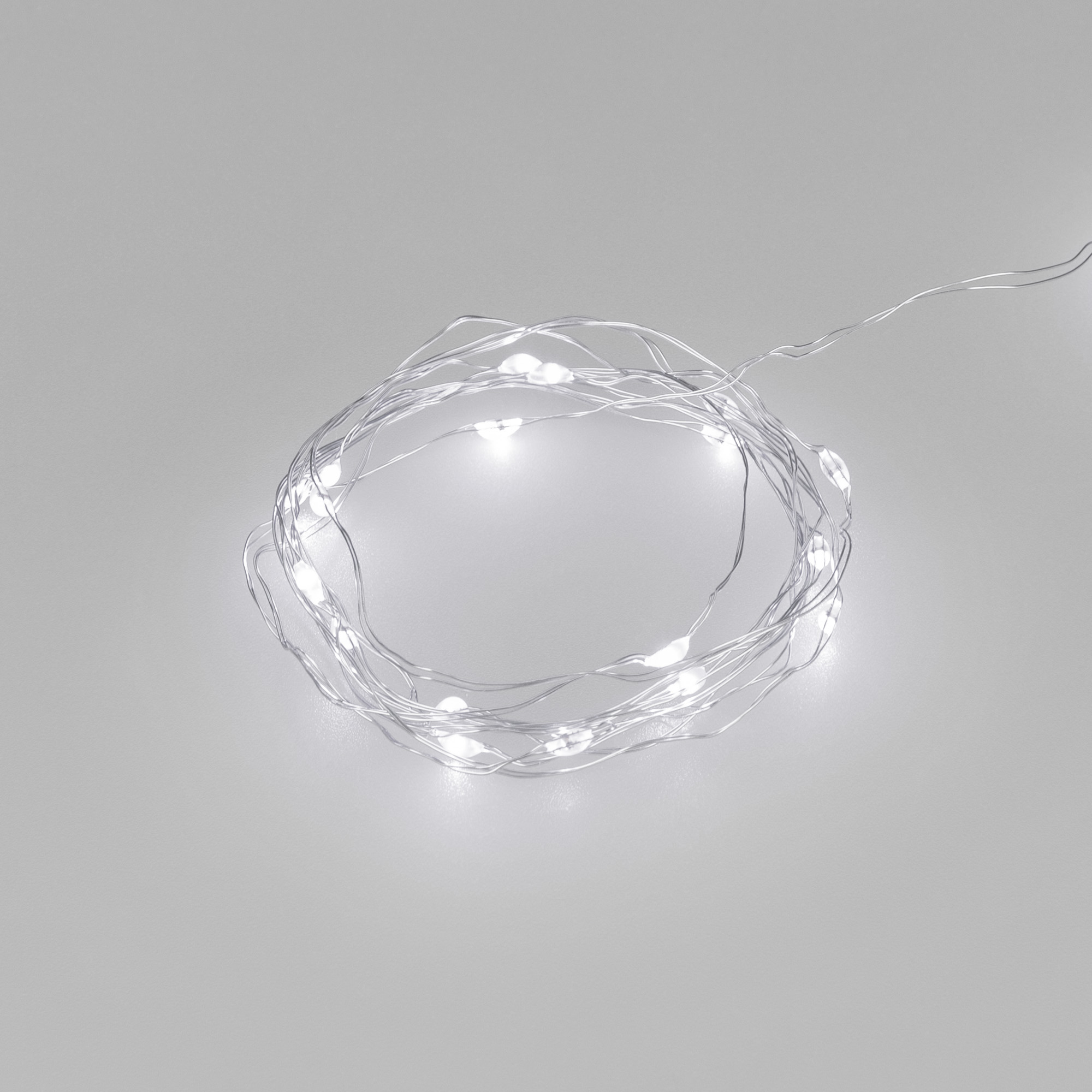 Светодиодная гирлянда ARD-DEW-HOME-2000-CLEAR-20LED-STD White6000 (1.5V, Battery Pack, Cork) (Ardecoled, IP20)