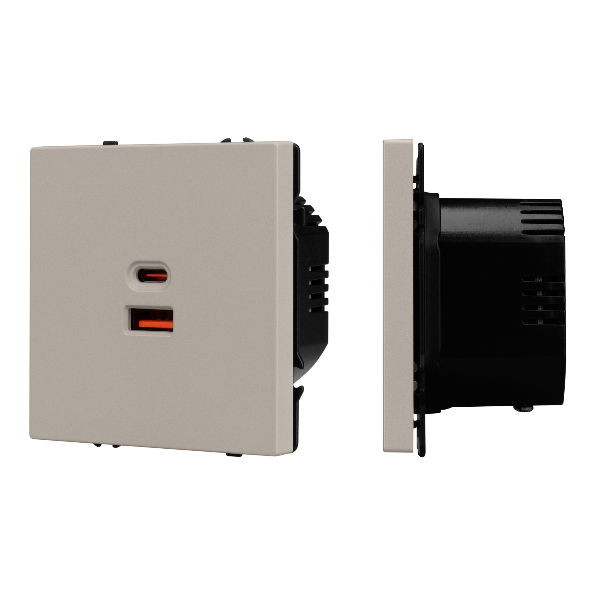ARL NOBE USB Розетка тип A+C софт-тач кашемир SCT-MUAC-SFPL-FC-CA (65W, QC3) (Arlight, -)