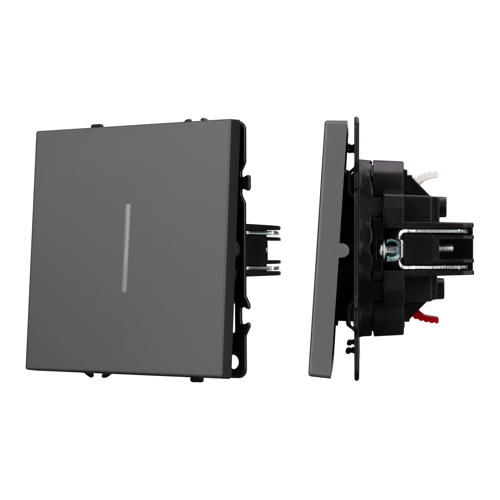 ARL NOBE Выключатель 1 кл подсветка софт-тач серый базальт SWT-MK01-SFPL-L-GR (250V, 10A) (Arlight, -)