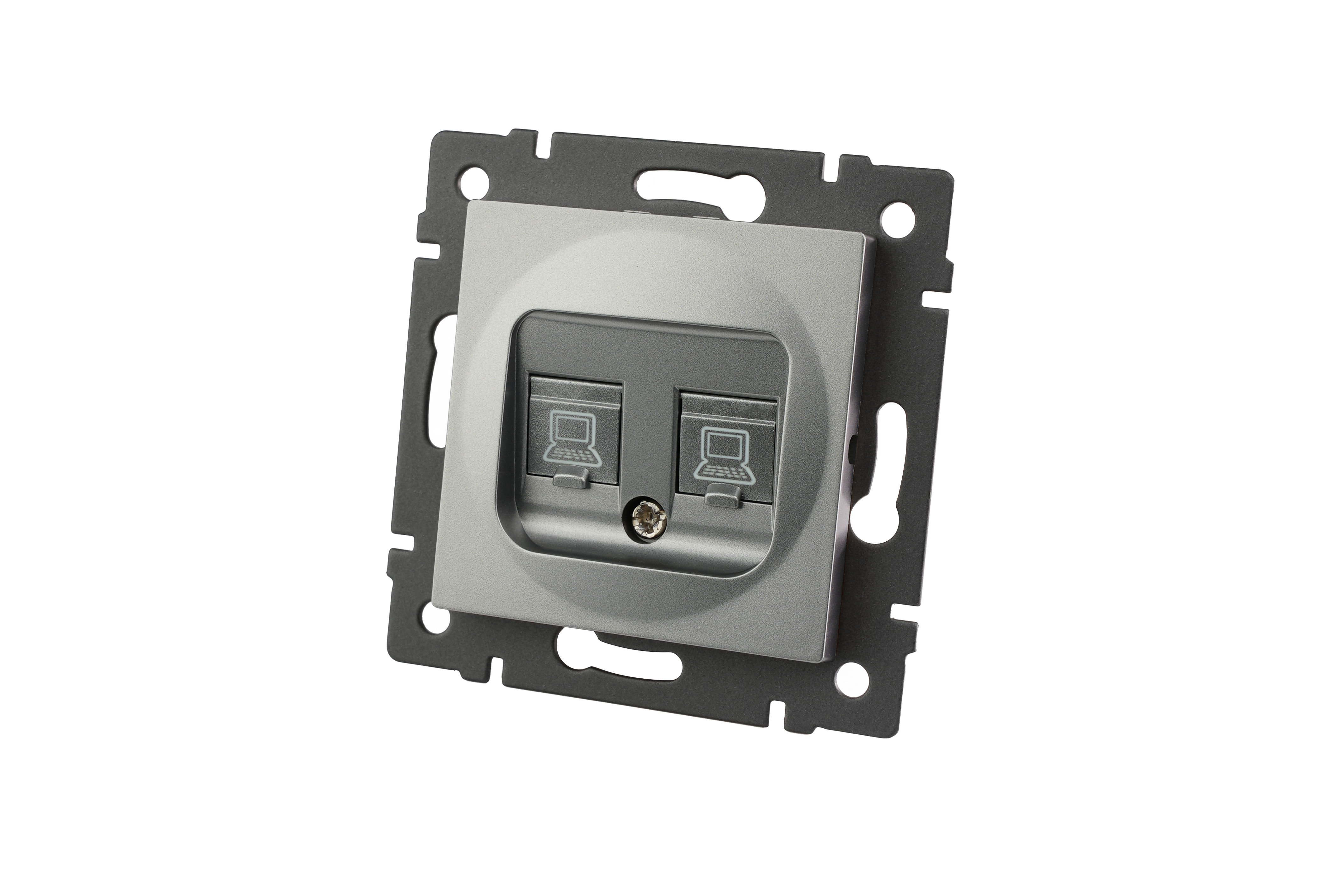 Механизм компьютерной розетки двойной SCT-MPC2-PL-GR-V (RJ-45, CAT6) (Arlight, -)