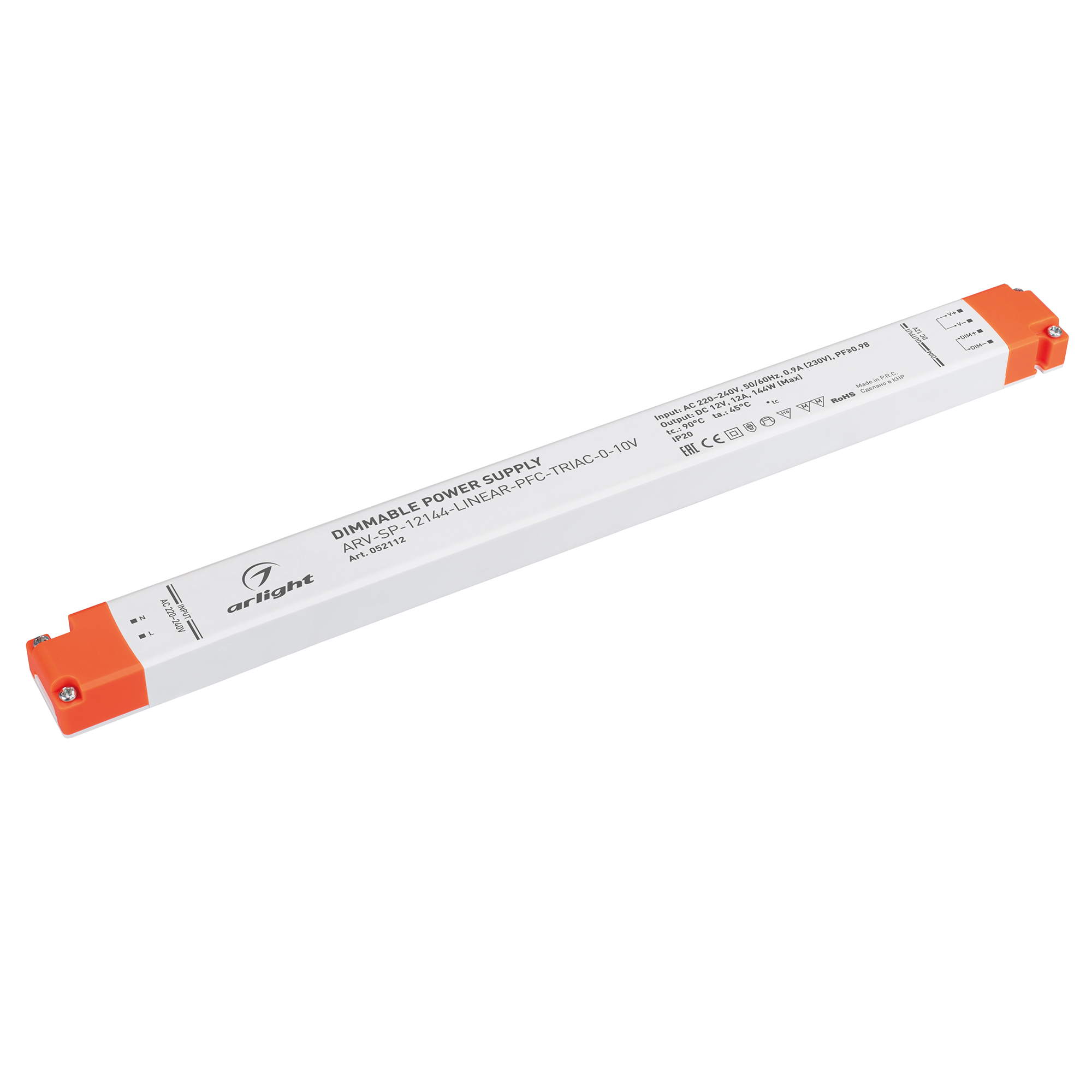 Блок питания ARV-SP-12144-LINEAR-PFC-TRIAC-0-10V (12V, 12A, 144W) (Arlight, IP20 Пластик, 5 лет)