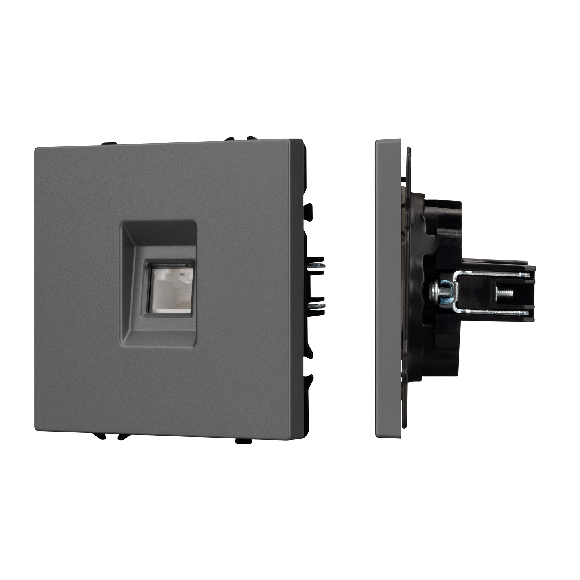 ARL NOBE Розетка телефонная софт-тач серый базальт SCT-MTL1-SFPL-GR (RJ-11, 4C) (Arlight, -)