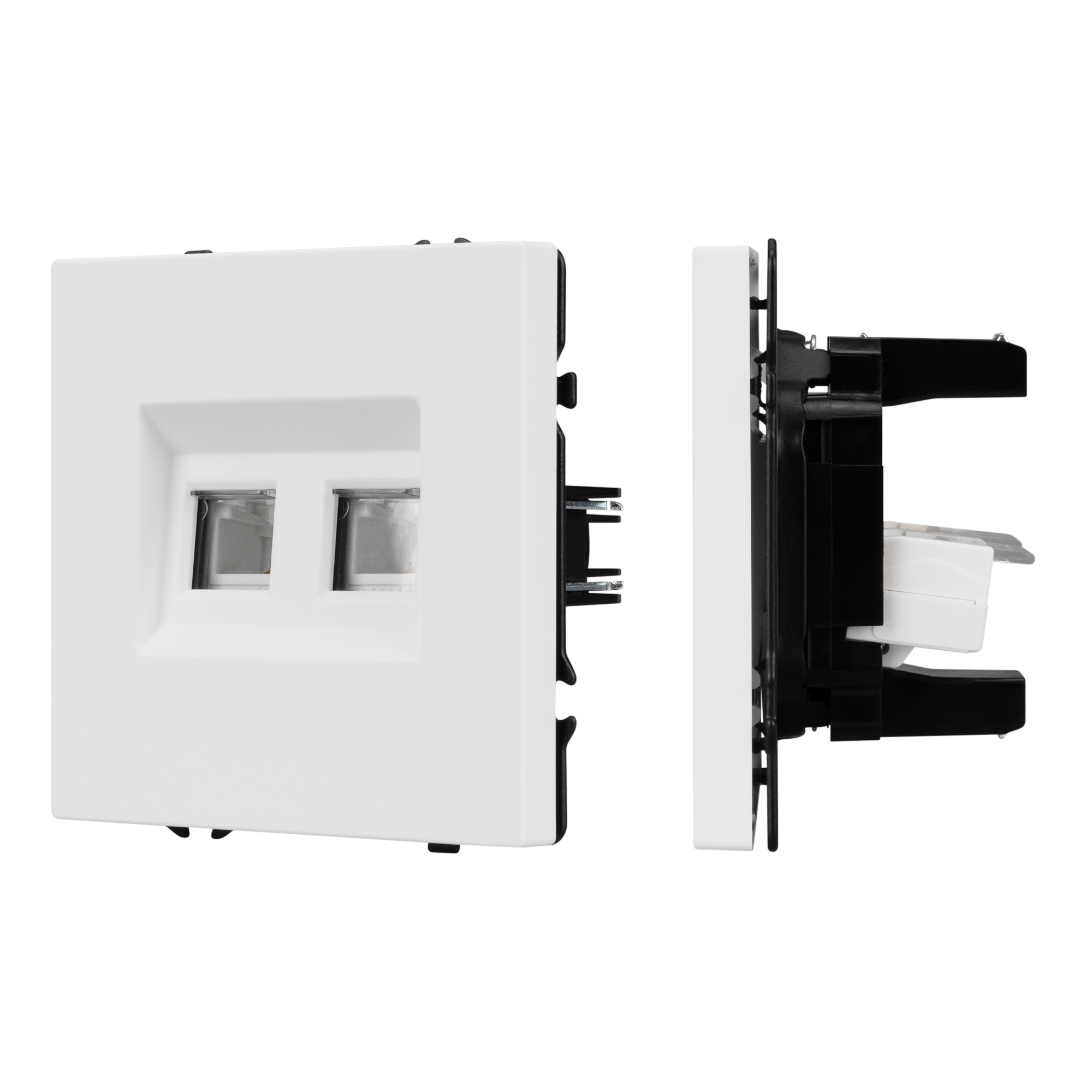 ARL NOBE Розетка телефонная двойная софт-тач белый кварц SCT-MTL2-SFPL-WH (2хRJ-11, 4C) (Arlight, -)