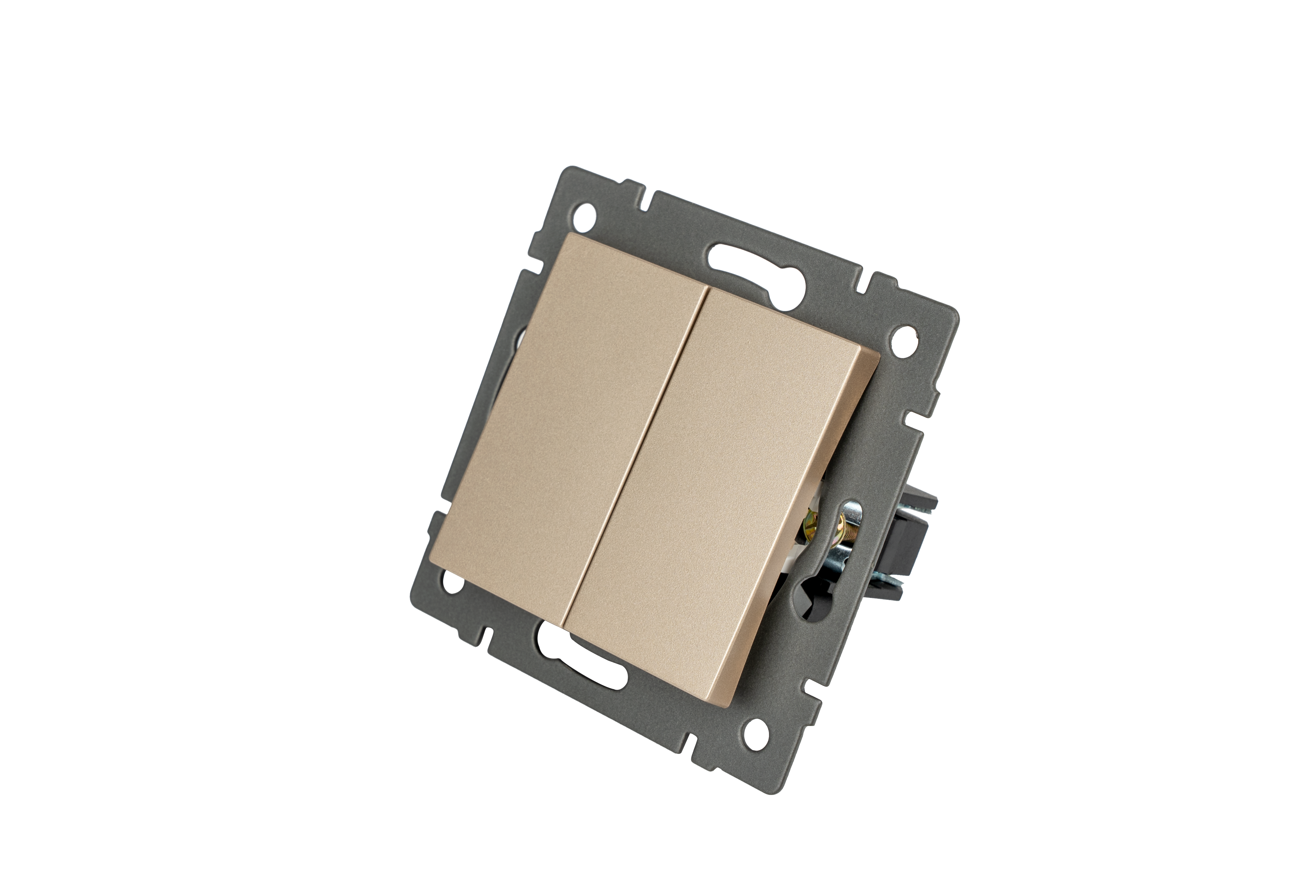 Механизм выключателя двухклавишный проходной SWT-MKP2-PL-GD-V (250V, 10A) (Arlight, -)