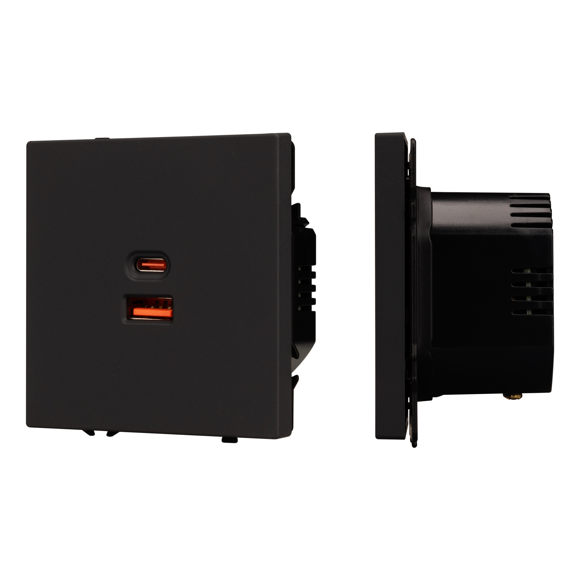 ARL NOBE USB Розетка тип A+C софт-тач черный оникс SCT-MUAC-SFPL-FC-BK (65W, QC3) (Arlight, -)