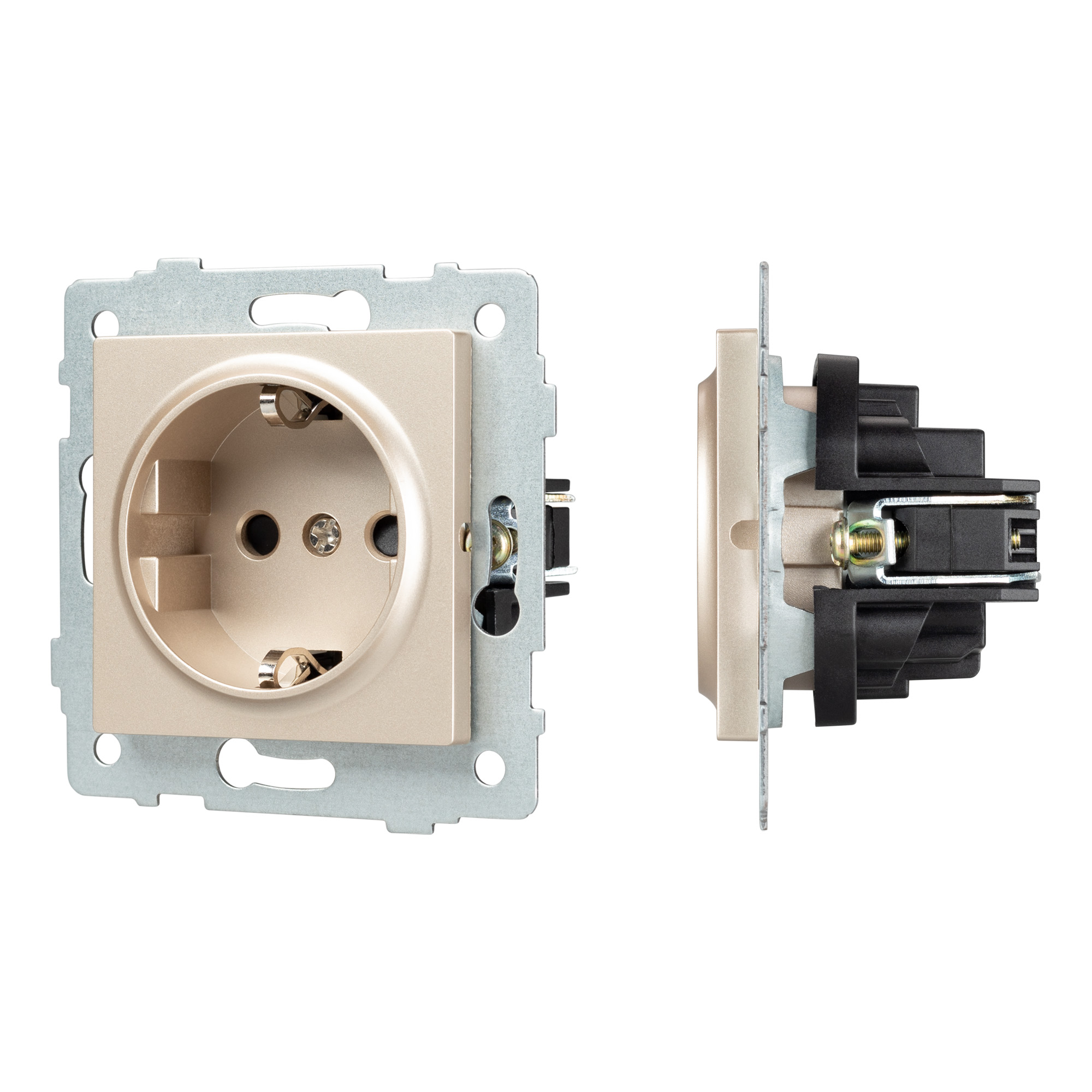 Механизм электрической розетки SCT-MEU1-PL-GD-V (250V, 16A) (Arlight, -)