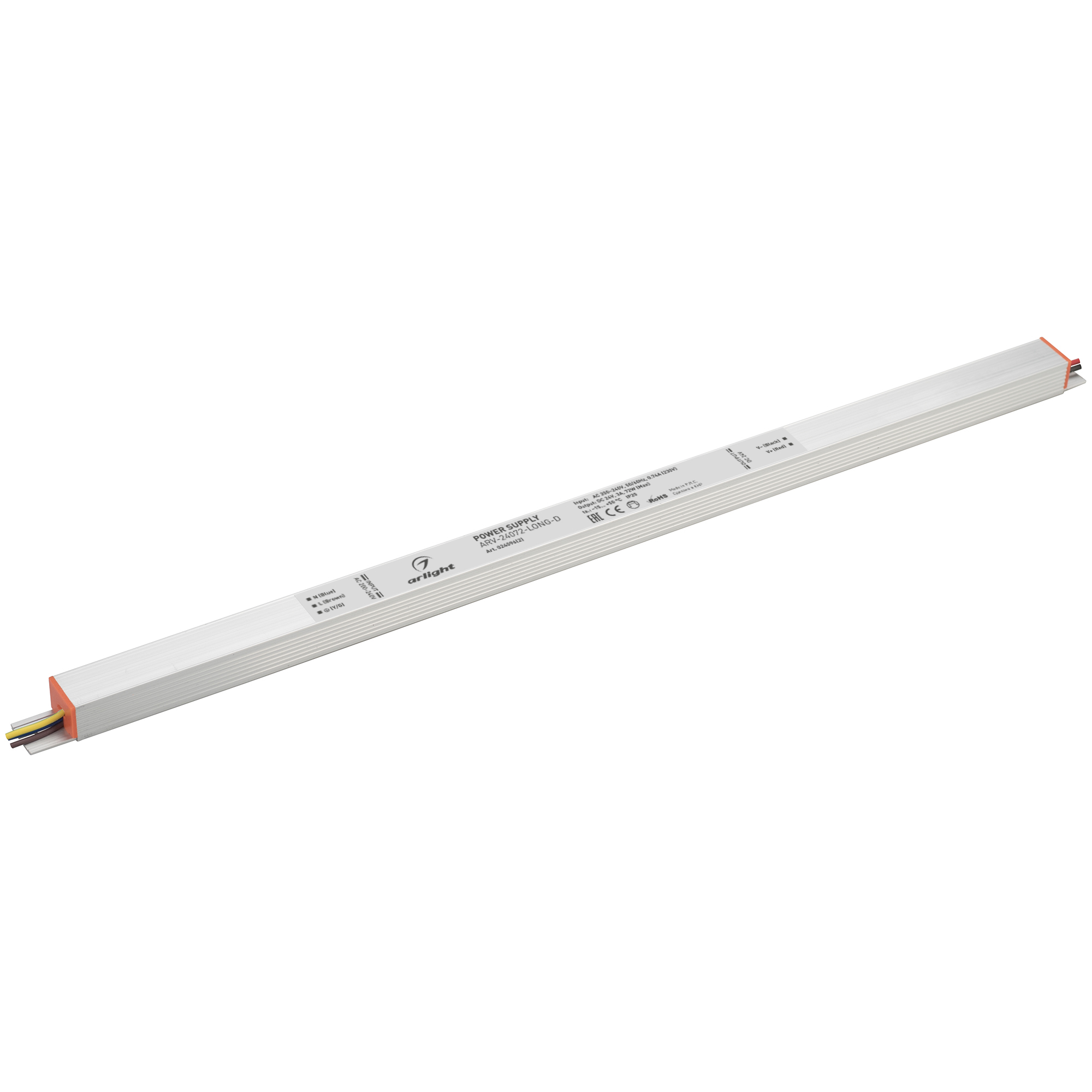 Блок питания ARV-24072-LONG-D (24V, 3A, 72W) (Arlight, IP20 Металл, 3 года)