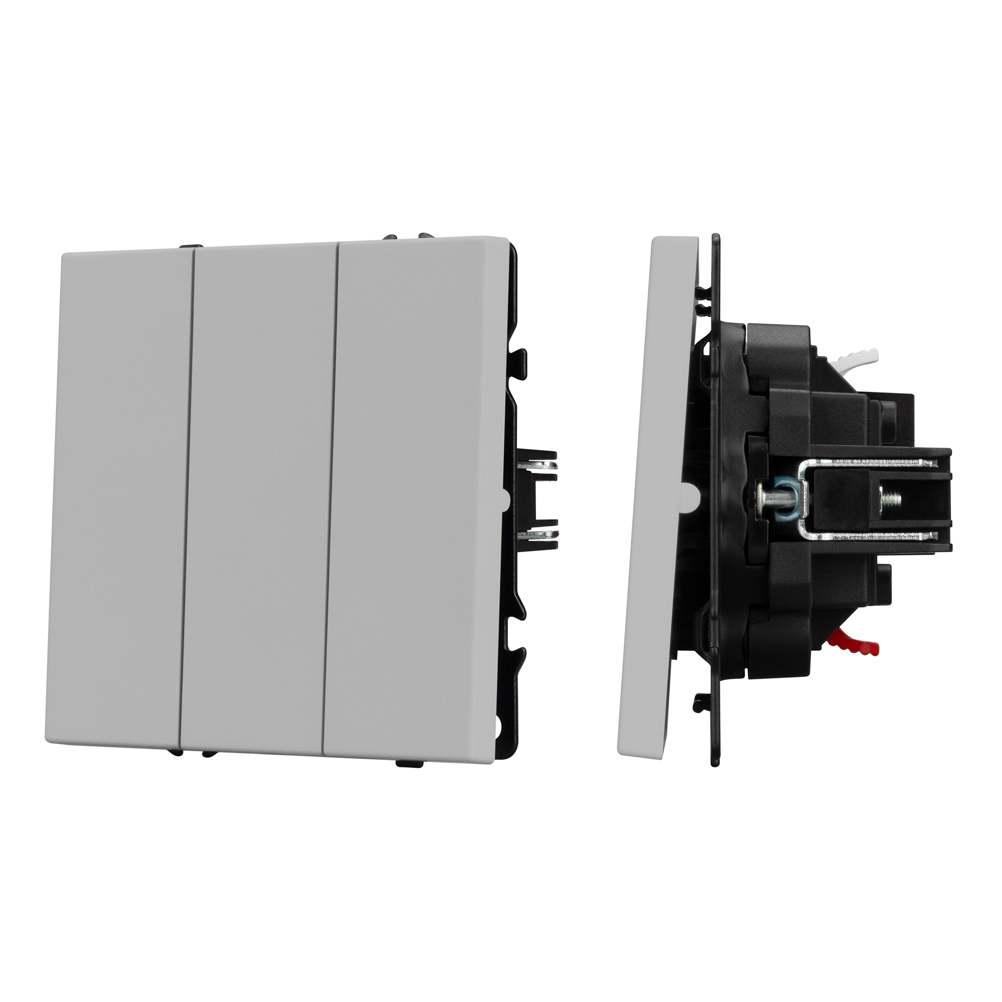 Механизм выключателя трехклавишный непроходной SWT-NOBE-MK03-SFPL-IS (230V, 10A) (Arlight, Никель)