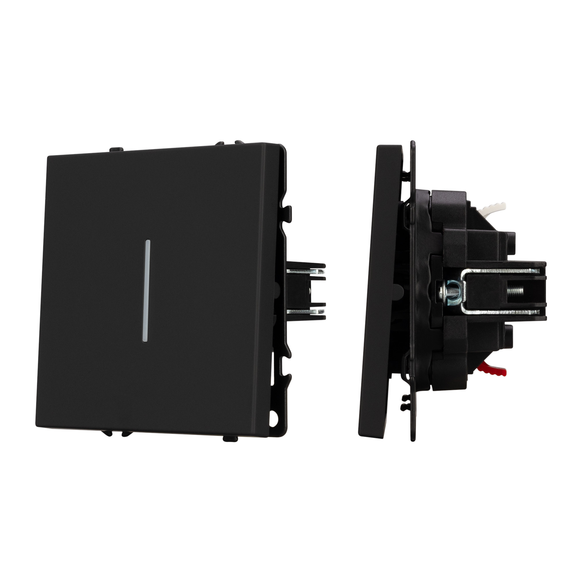 ARL NOBE Выключатель 1 кл подсветка софт-тач черный оникс SWT-MK01-SFPL-L-BK (250V, 10A) (Arlight, -)