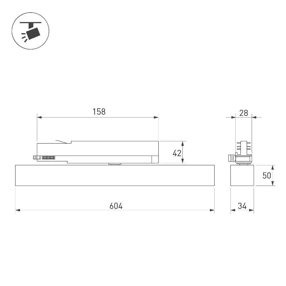 Светильник LGD-FLAT-4TR-S605-25W Warm3000 (BK, 100 deg, 230V, TRIAC) (Arlight, IP20 Металл, 3 года)