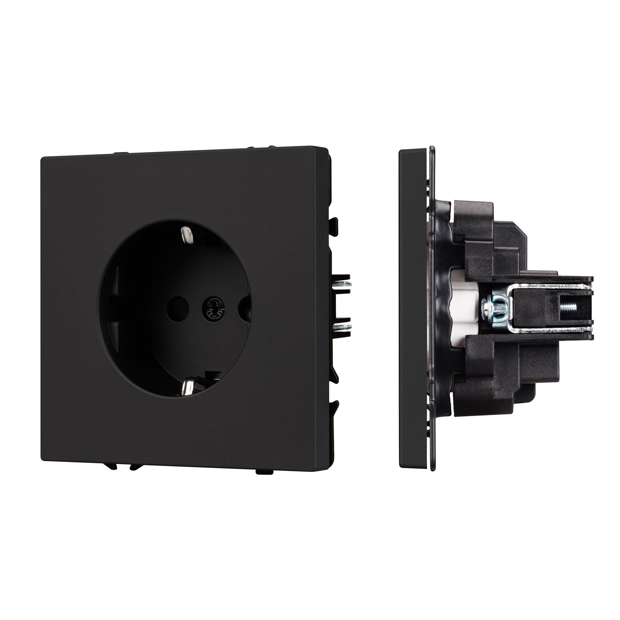 ARL NOBE Розетка зк со шторками софт-тач черный оникс SCT-MEU-SFPL-BK (250V, 16A) (Arlight, -)