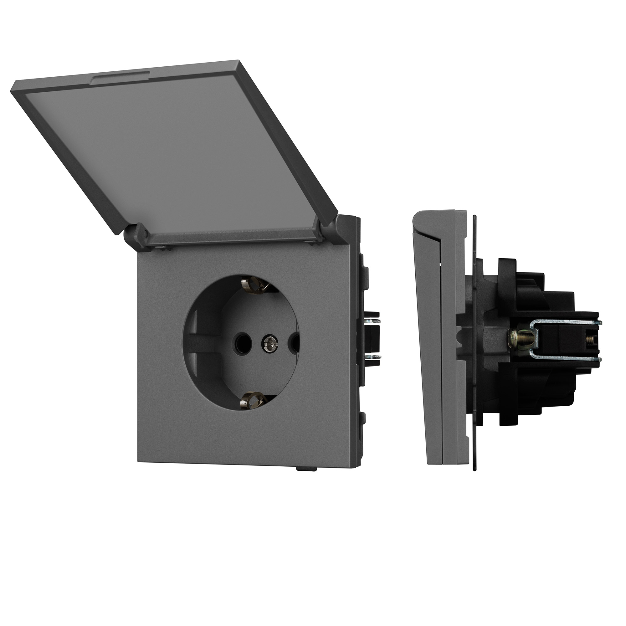 Механизм розетки влагозащищённый SCT-TENDO-MCP-SFPL-GR (230V, 16A) (Arlight, Матовый графитовый)