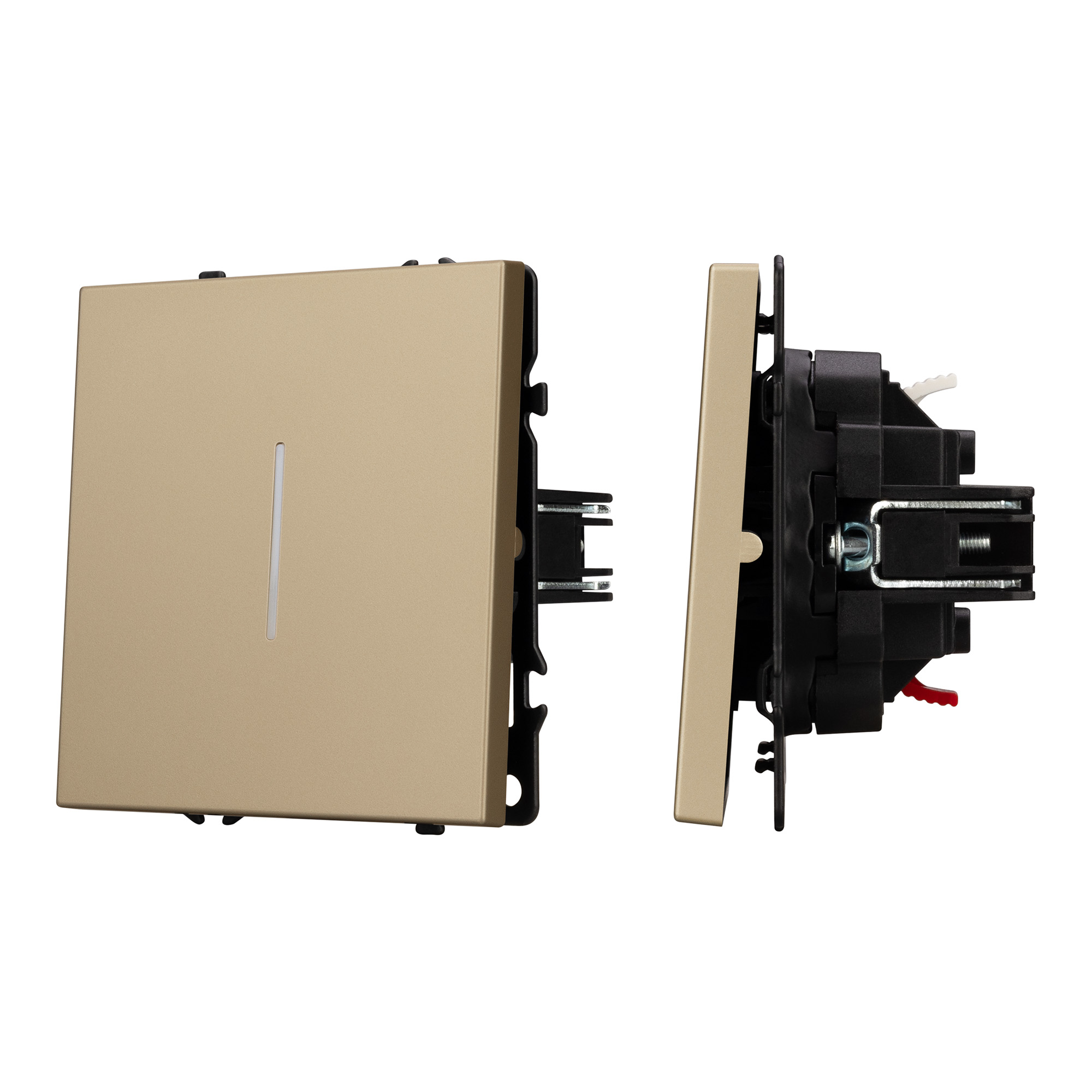 ARL NOBE Выключатель 1 кл подсветка софт-тач золотой песок SWT-MK01-SFPL-L-GD (250V, 10A) (Arlight, -)