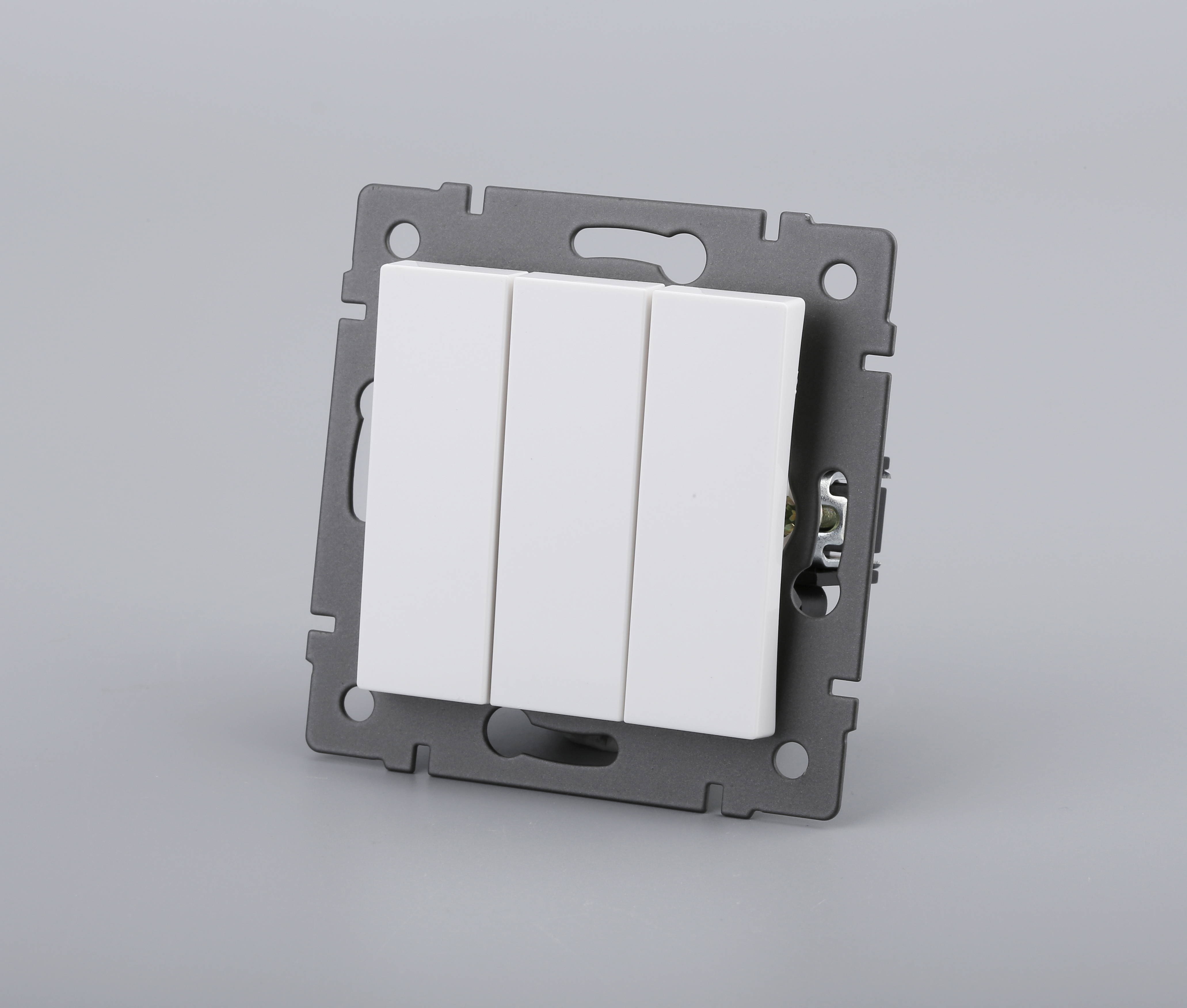 Механизм выключателя трехклавишный непроходной SWT-MK03-PL-WH-V (250V, 10A) (Arlight, -)