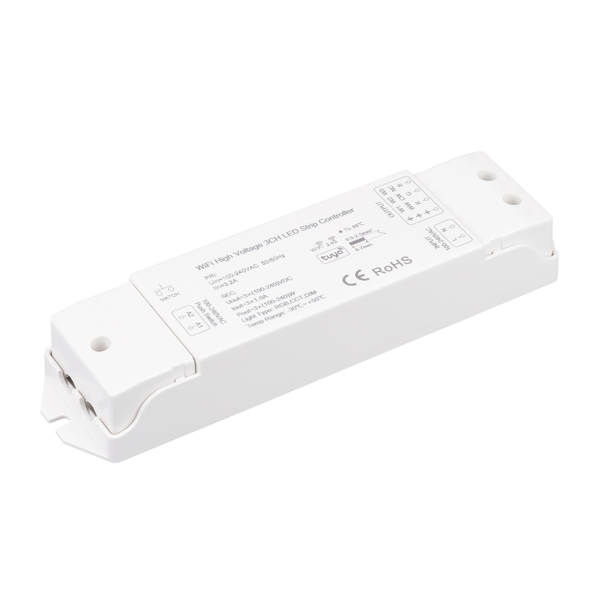 INTELLIGENT ARLIGHT Диммер SMART-PWM-103-72-SH-PS-SUF (230V, 3x1A, TUYA Wi-Fi, 2.4G) (IARL, IP20 Пластик, 5 лет)