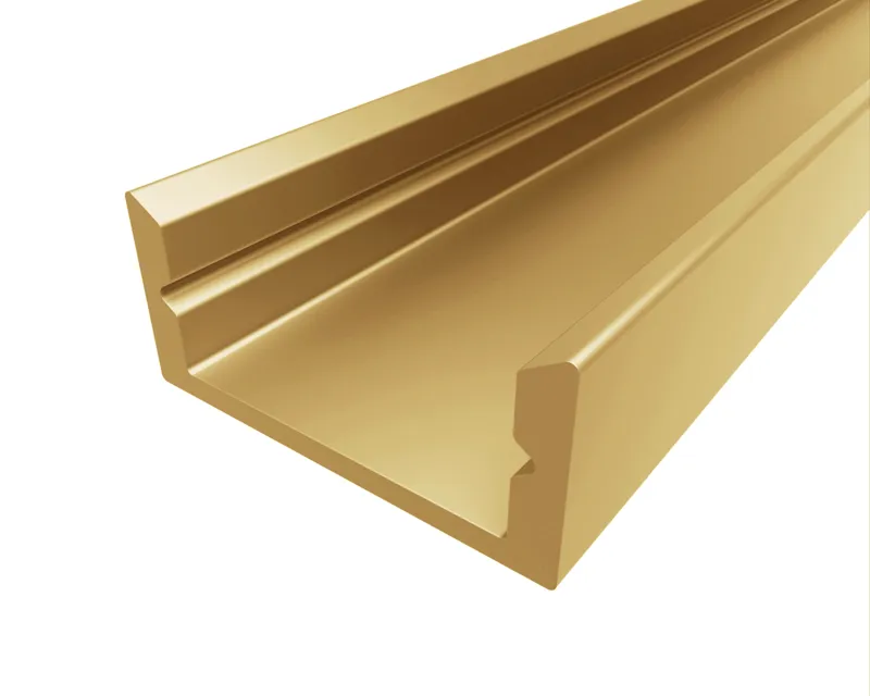 Профиль накладной алюминиевый анодированный цвет золото LC-LP-0716-2