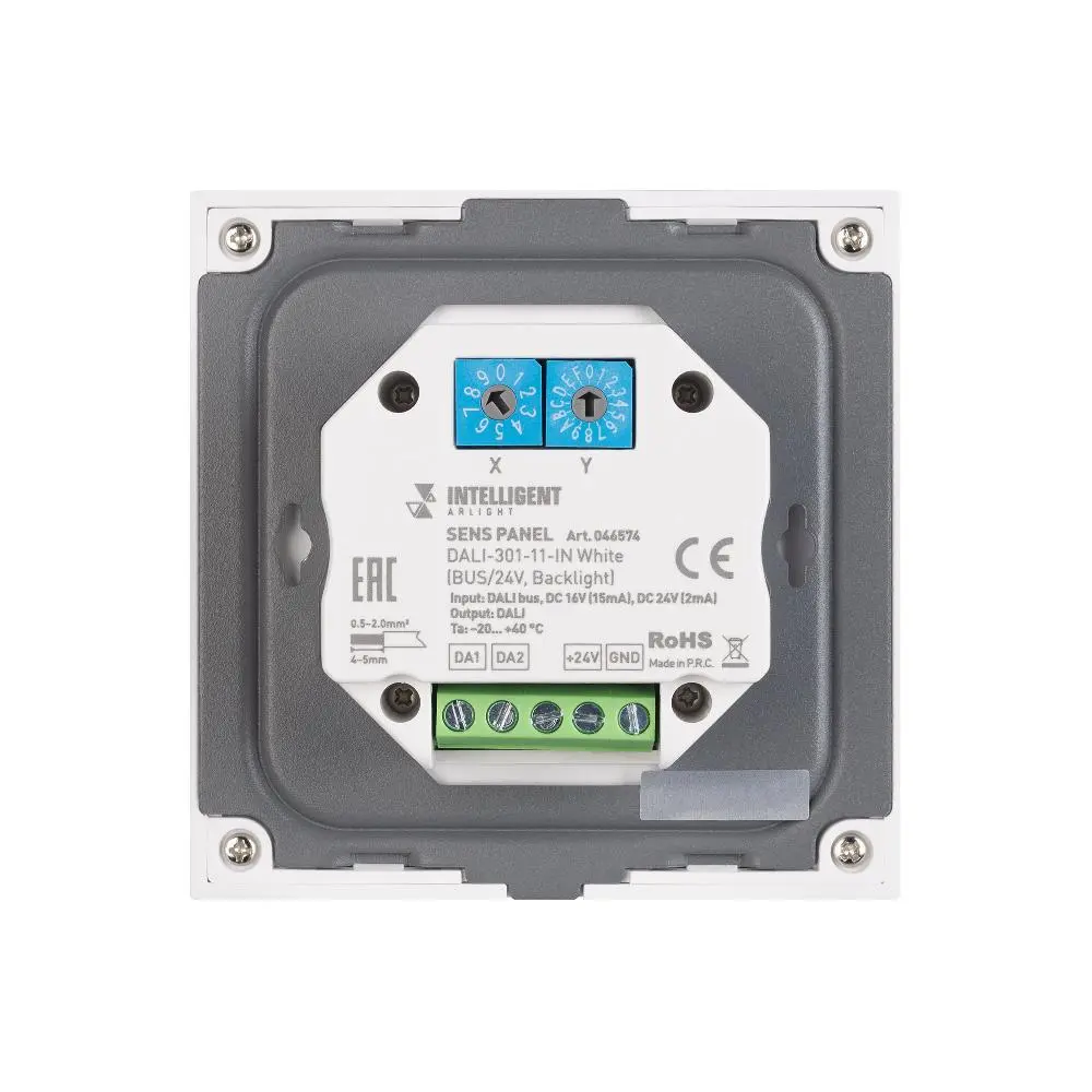 INTELLIGENT ARLIGHT Сенсорная панель DALI-301-11-IN White (BUS/24V, Backlight) (IARL, IP20 Пластик, 5 лет)