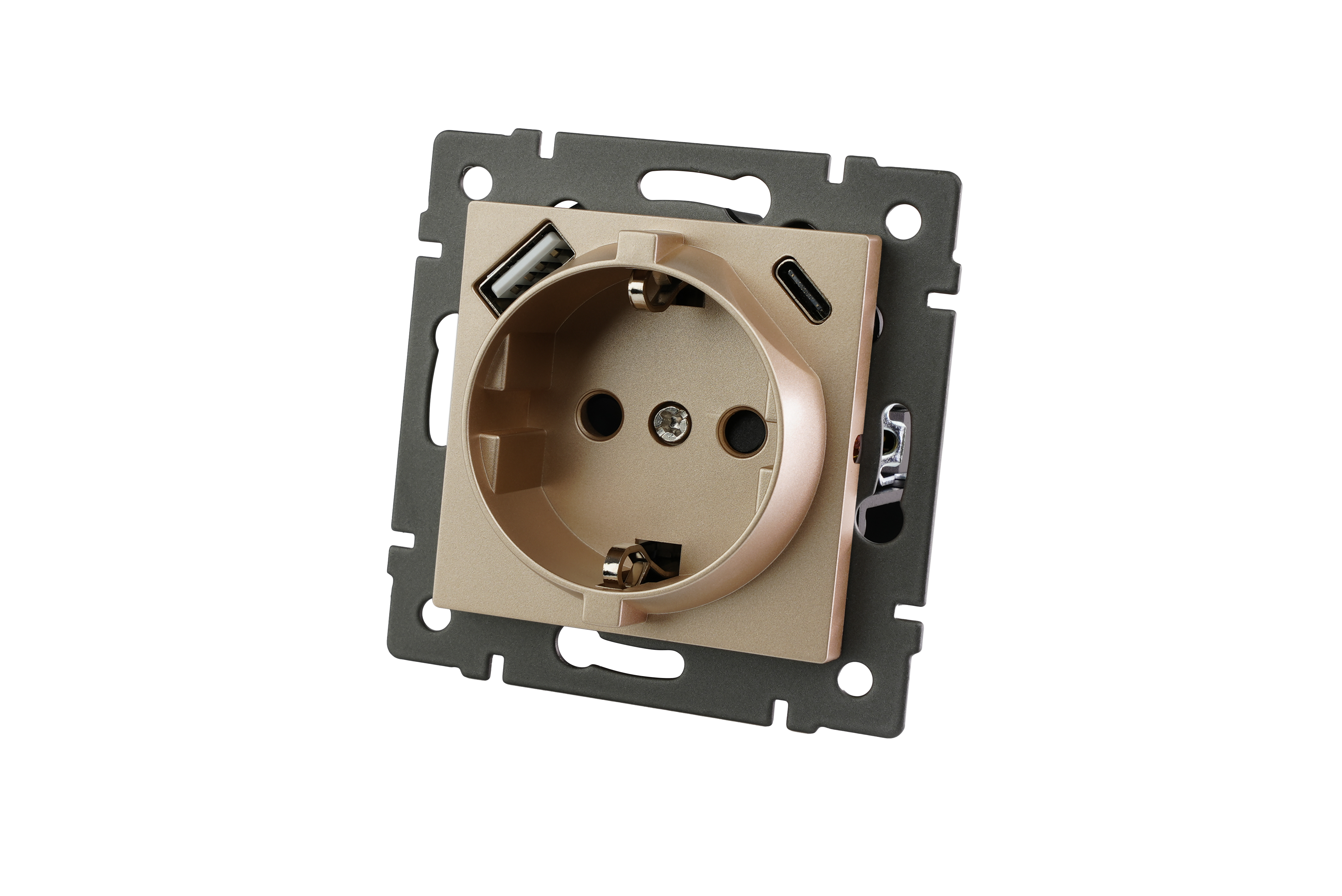 Механизм розетки с USB зарядкой SCT-MUAC-PL-GD-V (250V, 16A) (Arlight, -)