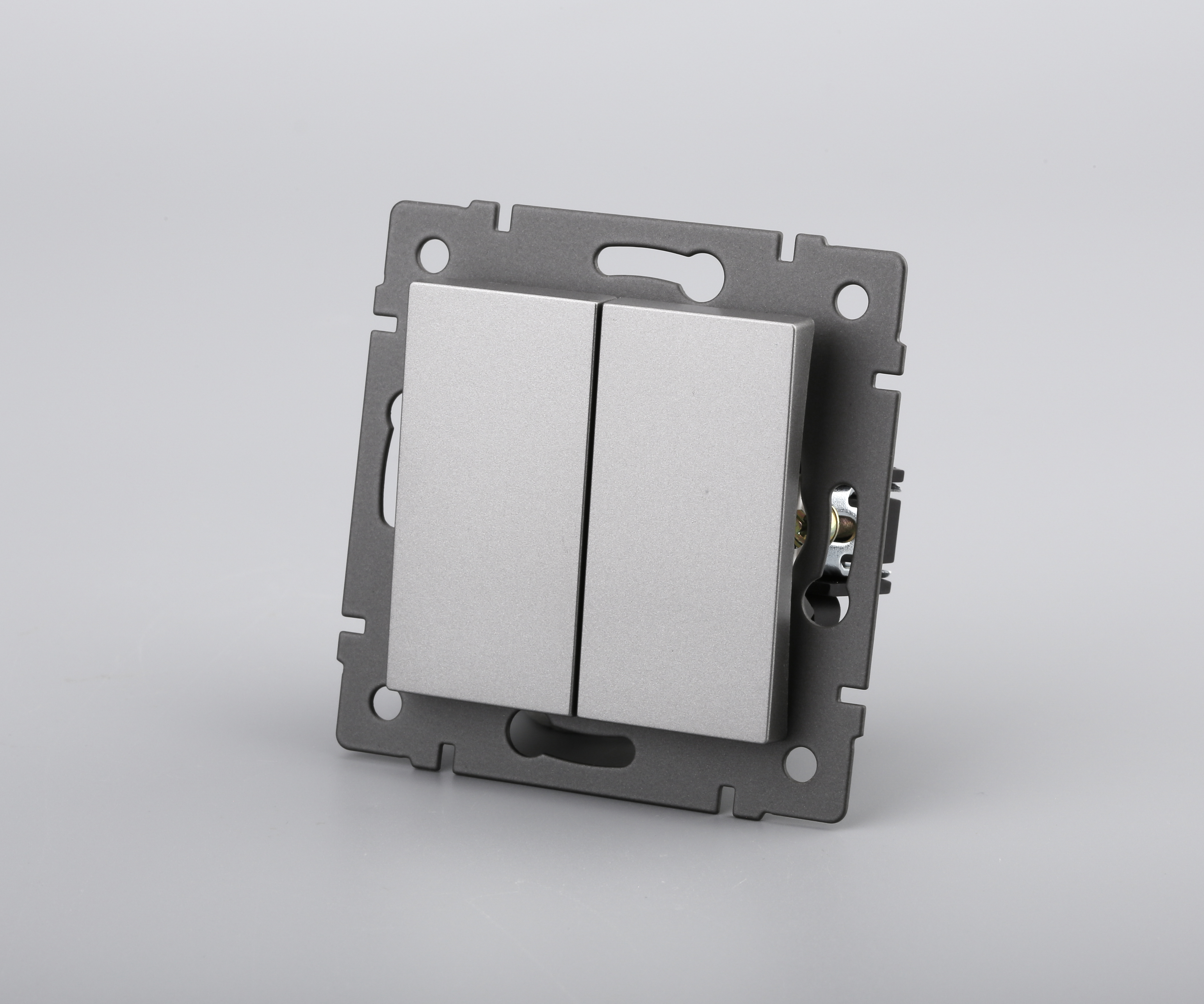 Механизм выключателя двухклавишный непроходной SWT-MK02-PL-GR-V (250V, 10A) (Arlight, -)