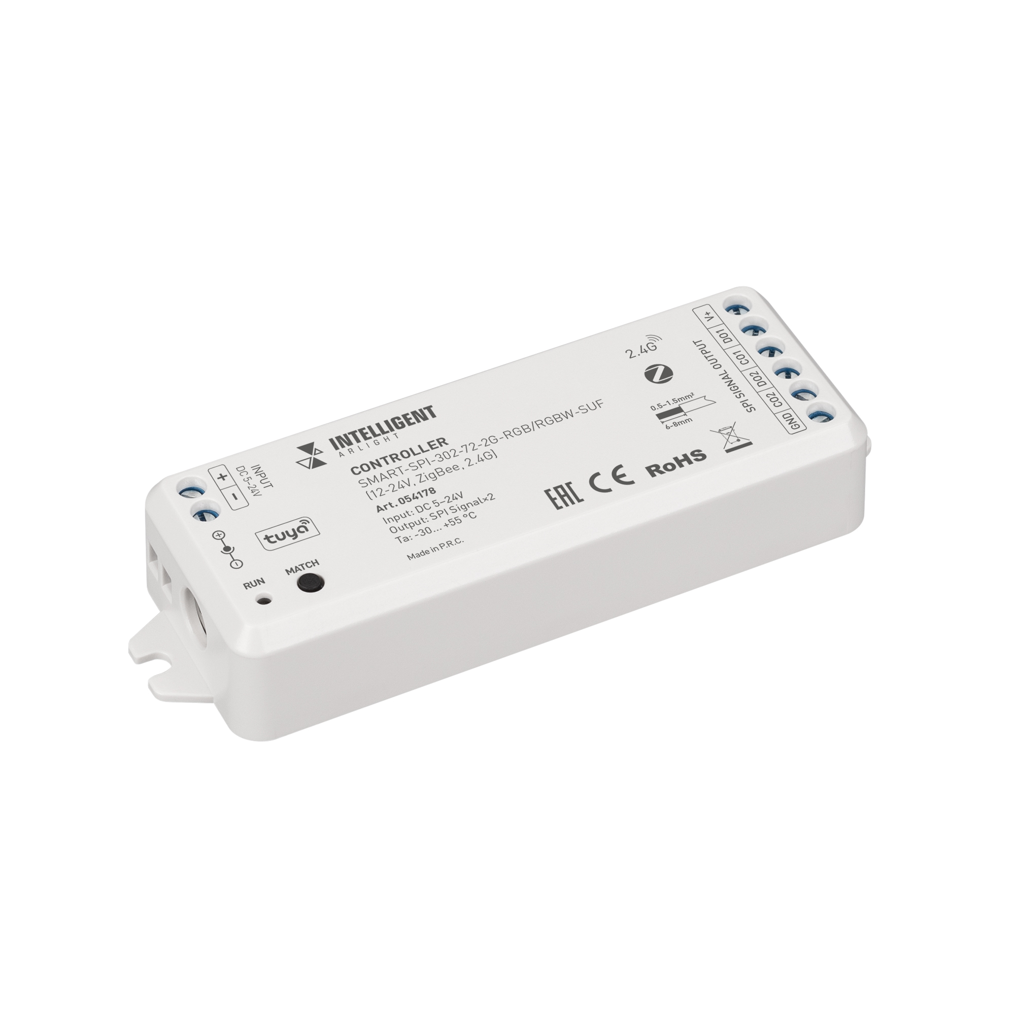 INTELLIGENT ARLIGHT Контроллер SMART-SPI-302-72-2G-RGB/RGBW-SUF (12-24V, ZigBee, 2.4G) (IARL, IP20 Пластик, 5 лет)
