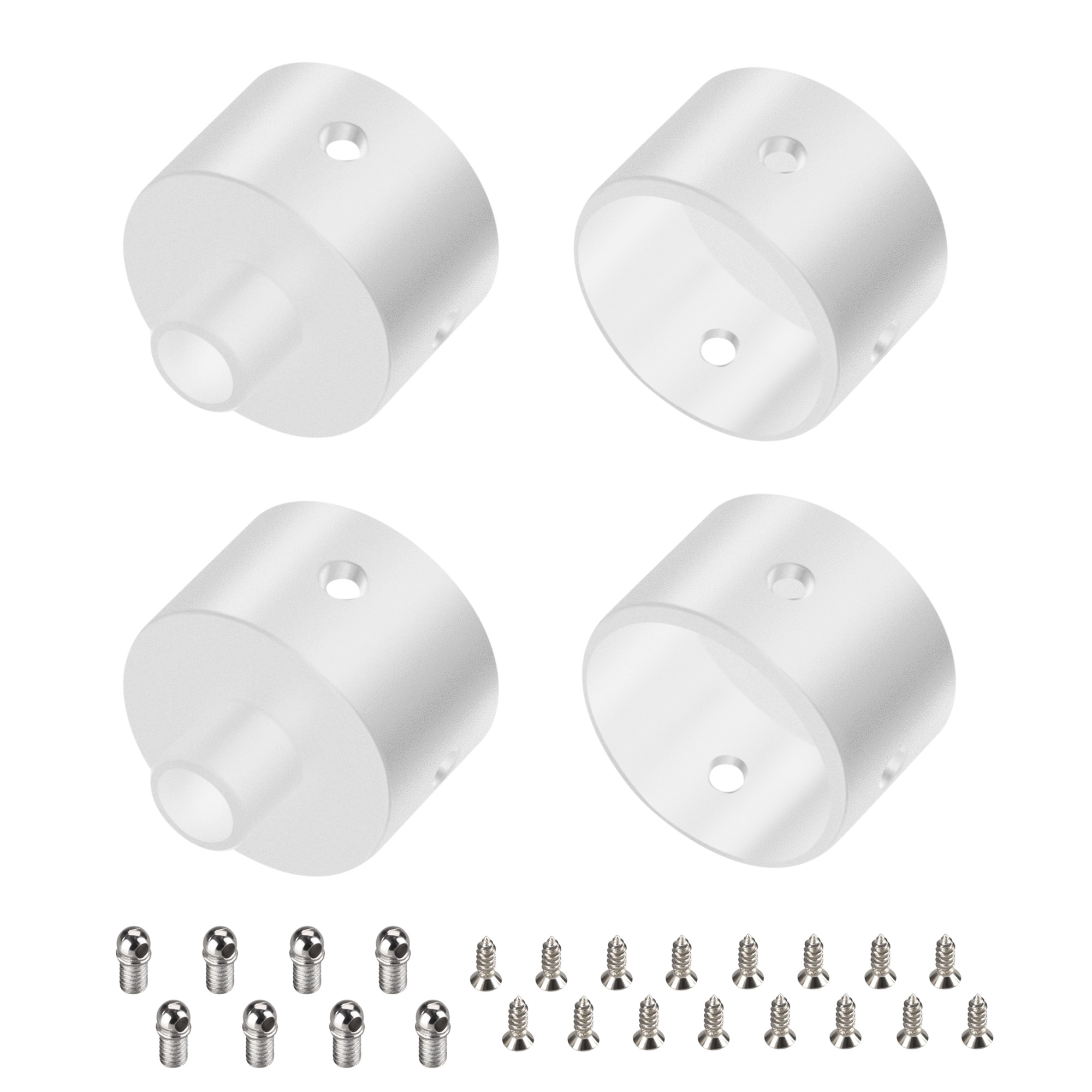 Заглушка WPH-FLEX-D22-360deg WHITE ALU с отверстием (Arlight, Металл)