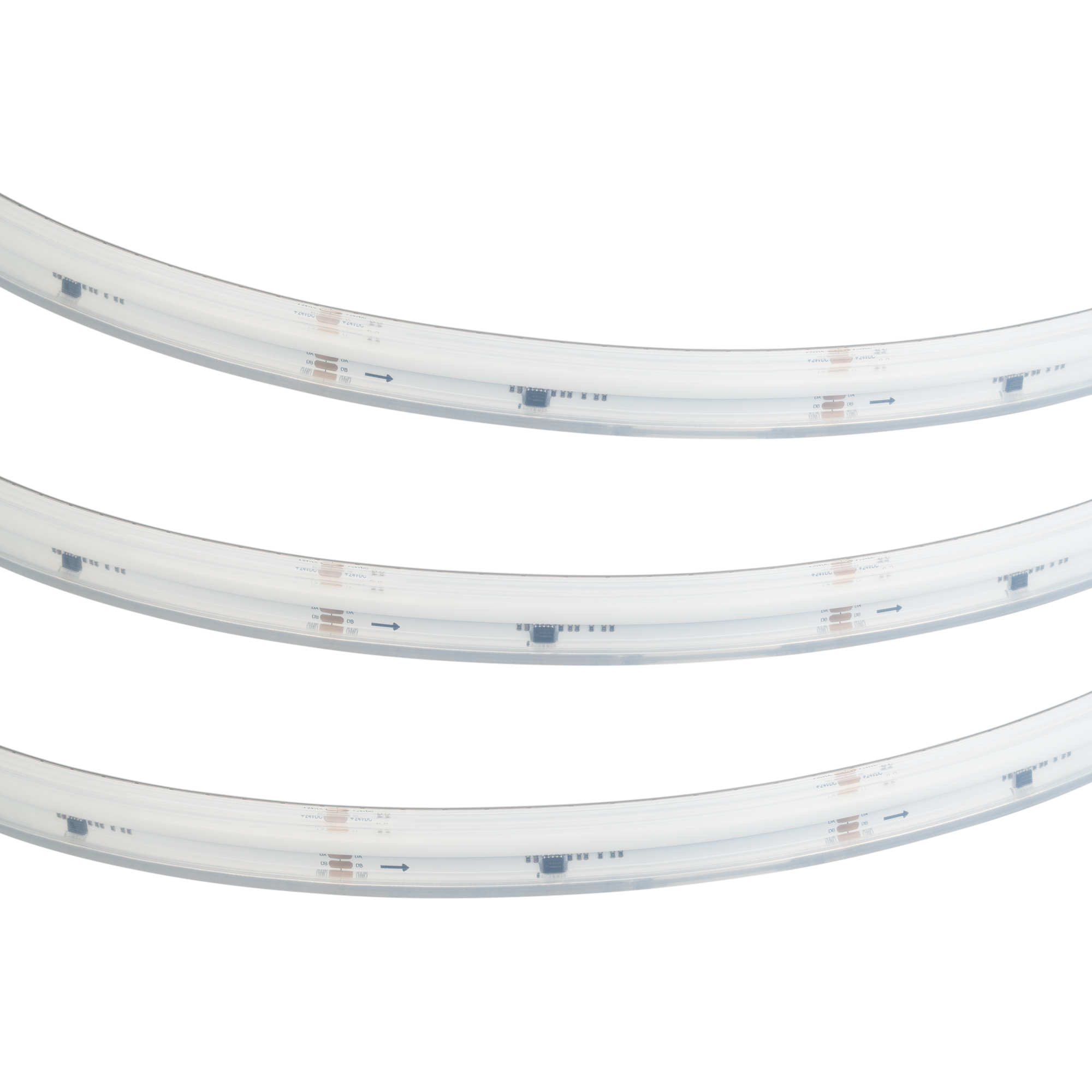 Лента герметичная DMX-COB-PS-X1008-21mm 24V RGB-PX126 (11 W/m, IP67, CSP, 5m) (Arlight, -)