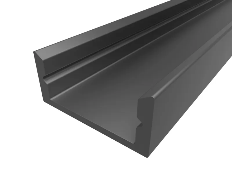 Профиль чёрный накладной алюминиевый анодированный LC-LP-0716-2