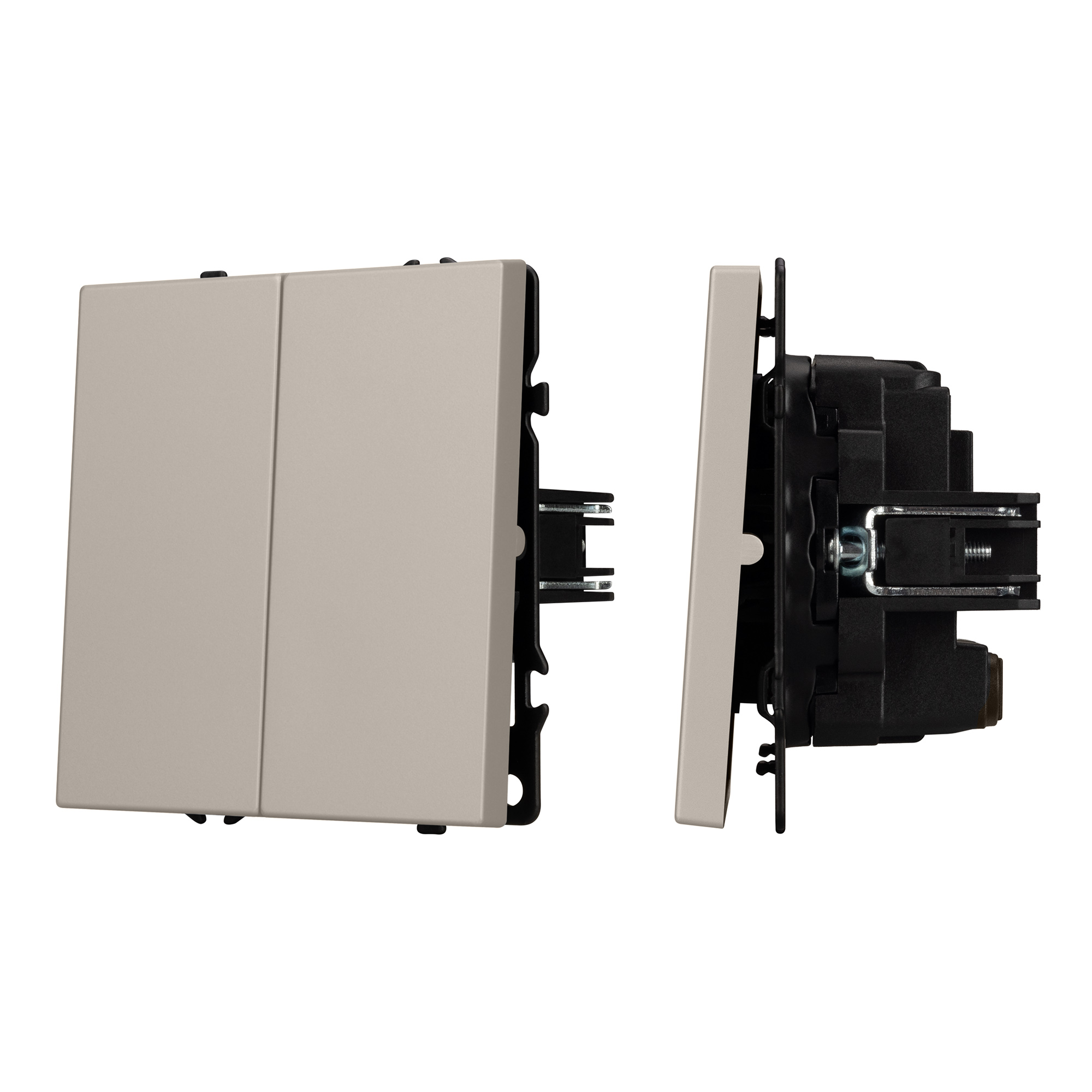 Механизм выключателя двухклавишный перекрёстный SWT-NOBE-MKX2-SFPL-CA (230V, 10A) (Arlight, Кашемир)