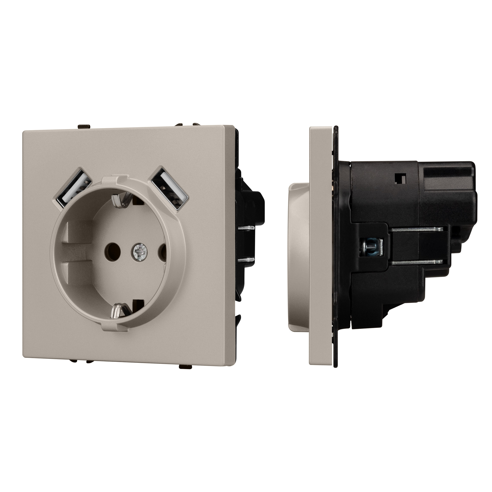 Механизм розетки с USB зарядкой SCT-NOBE-MUAA-SFPL-CA (230V, 16A) (Arlight, Кашемир)