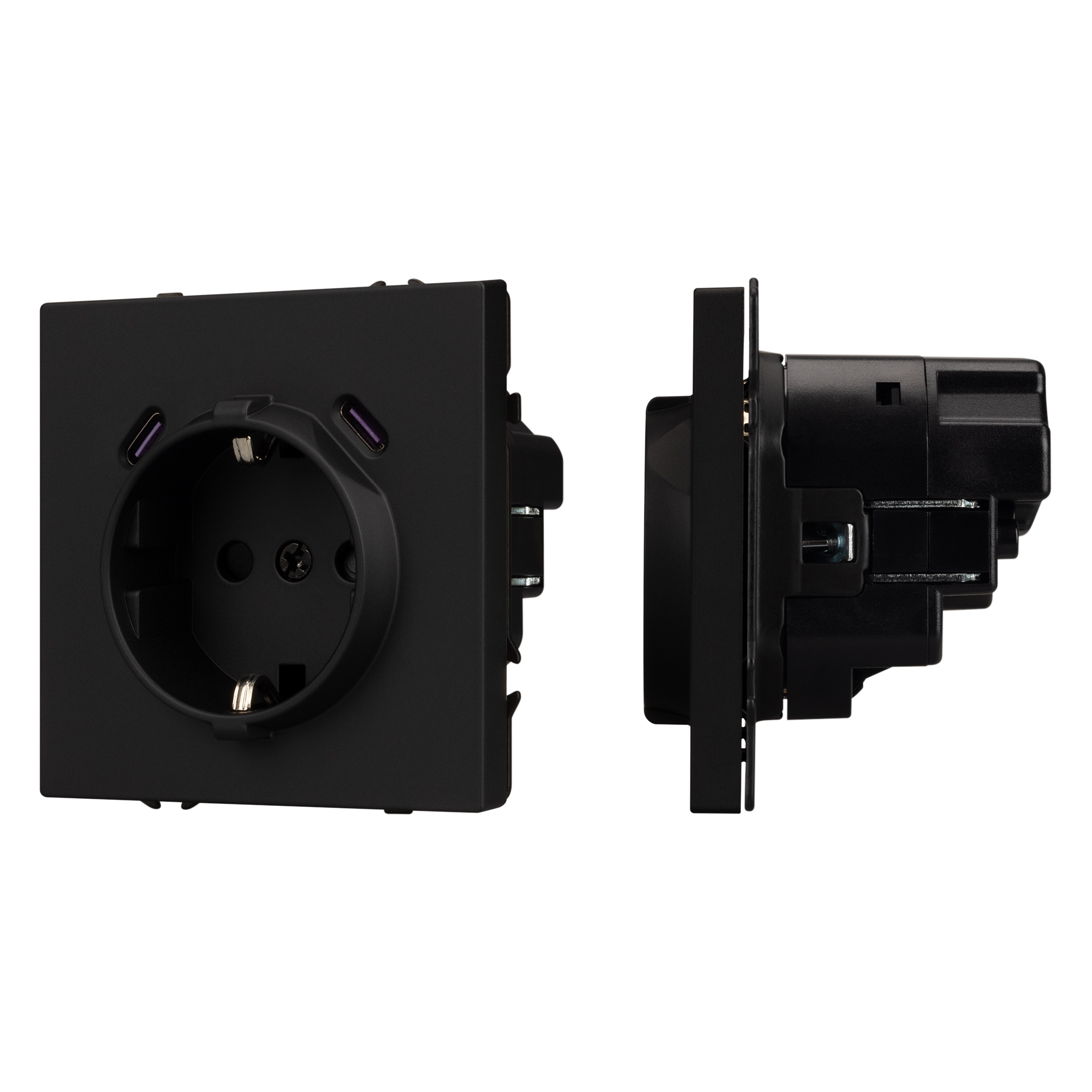 Механизм розетки с USB зарядкой SCT-NOBE-MUCC-SFPL-BK (230V, 16A) (Arlight, -)