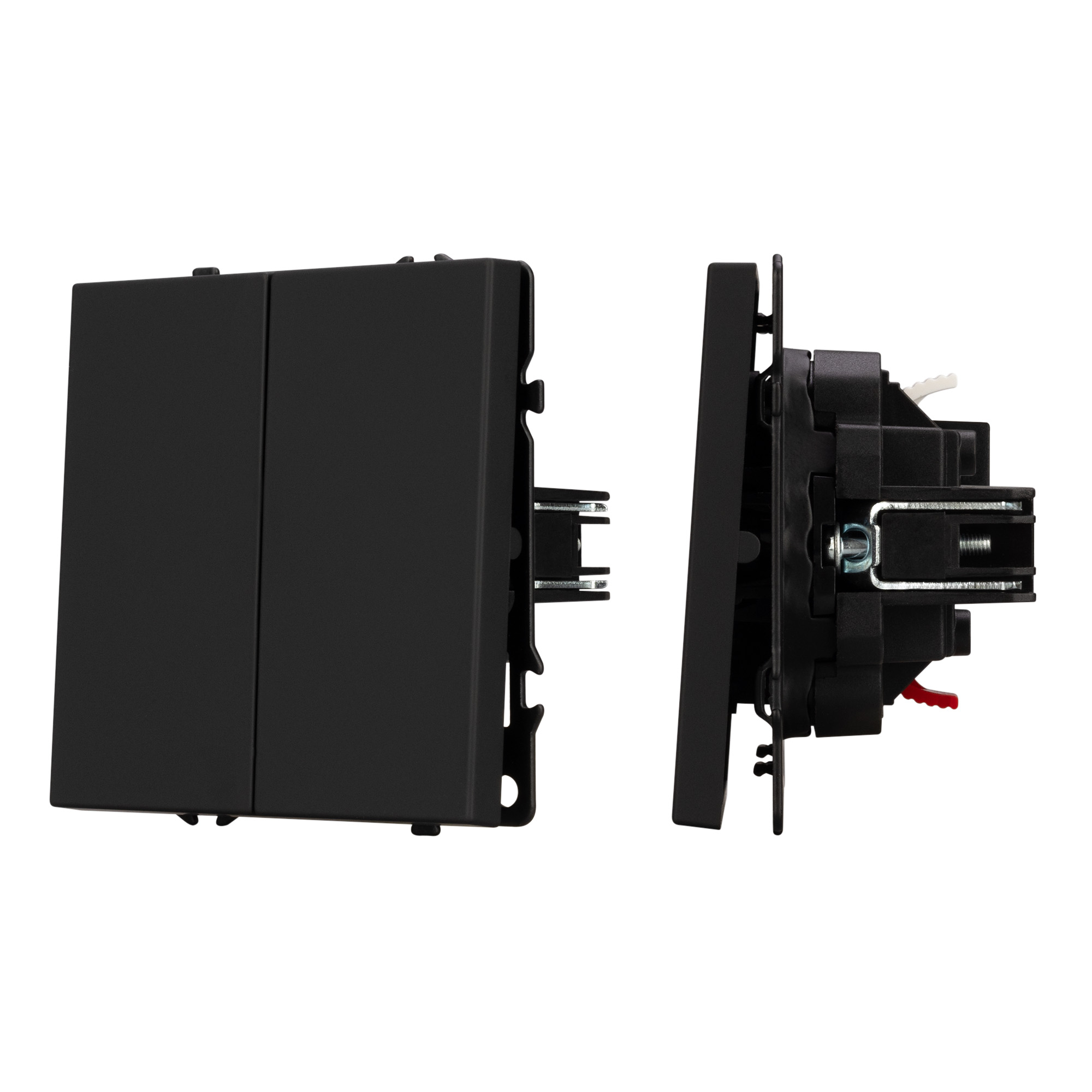 ARL NOBE Выключатель 2 кл софт-тач черный оникс SWT-MK02-SFPL-BK (250V, 10A) (Arlight, -)