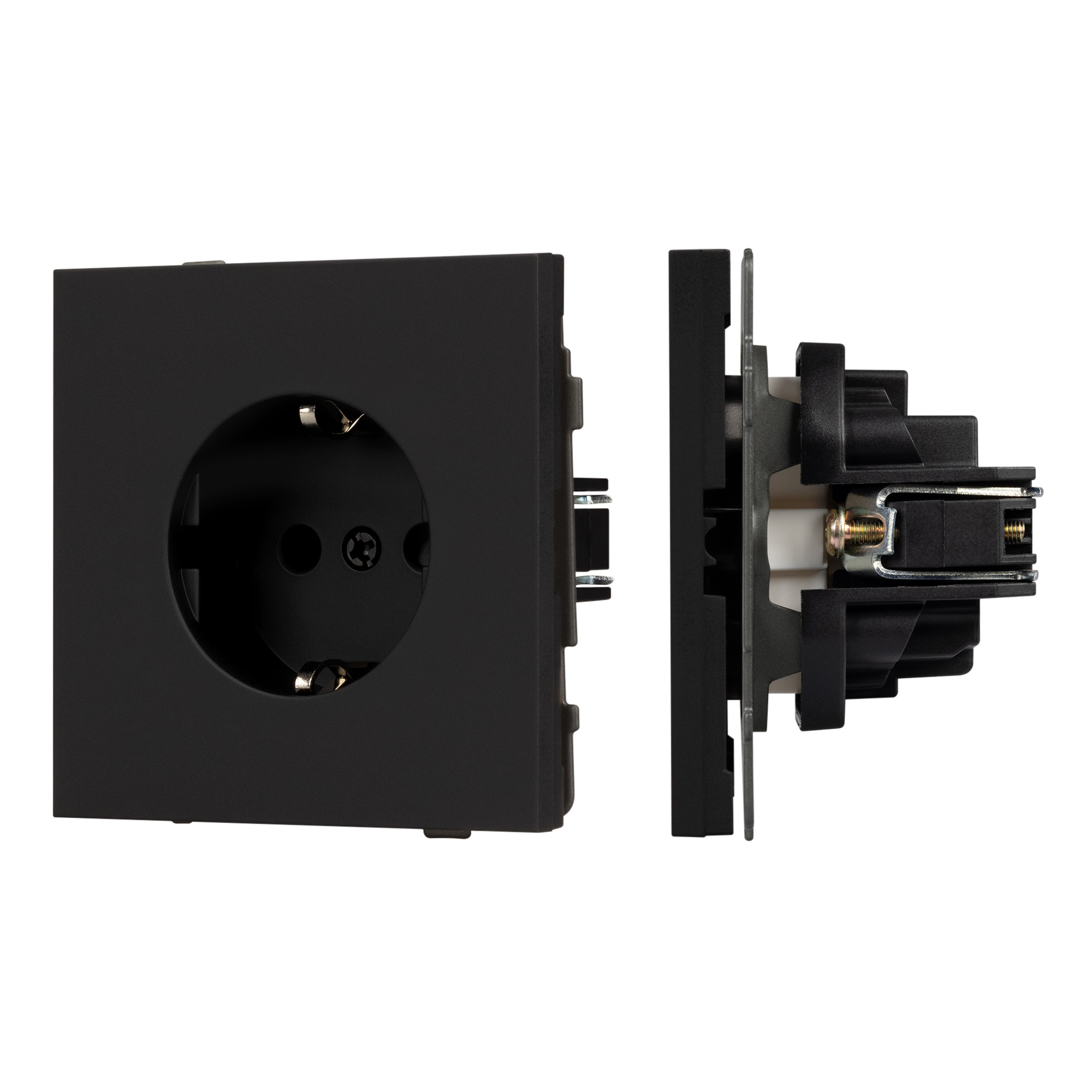 Механизм электрической розетки SCT-TENDO-MEU1-SFPL-BK (230V, 16A) (Arlight, Матовый черный)