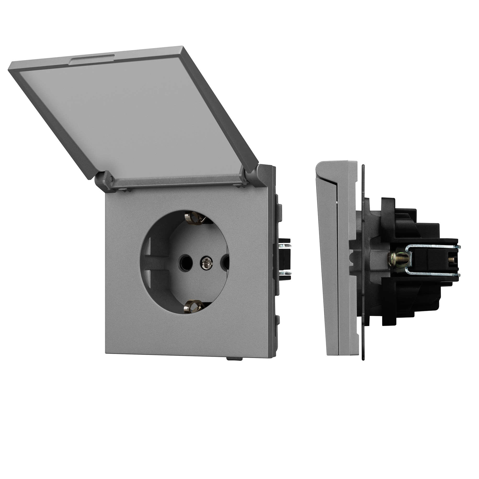 Механизм розетки влагозащищённый SCT-TENDO-MCP-PL-GR (230V, 16A) (Arlight, Графитовый)