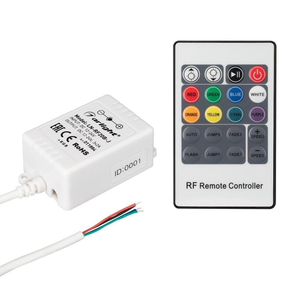 Контроллер LN-RF20B-J (12V, 72W, ПДУ 20кн) (Arlight, IP20 Пластик, 1 год)