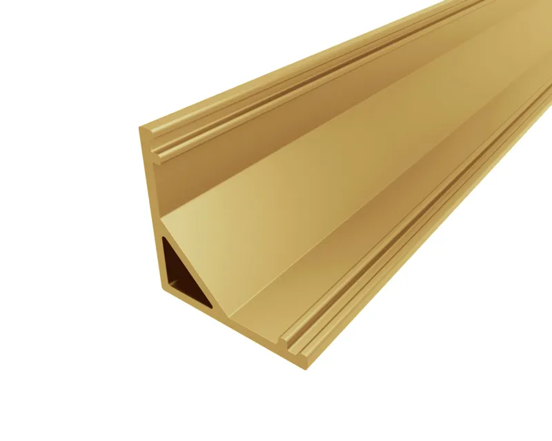Профиль угловой алюминиевый анодированный цвет золото LC-LPU-1616-2