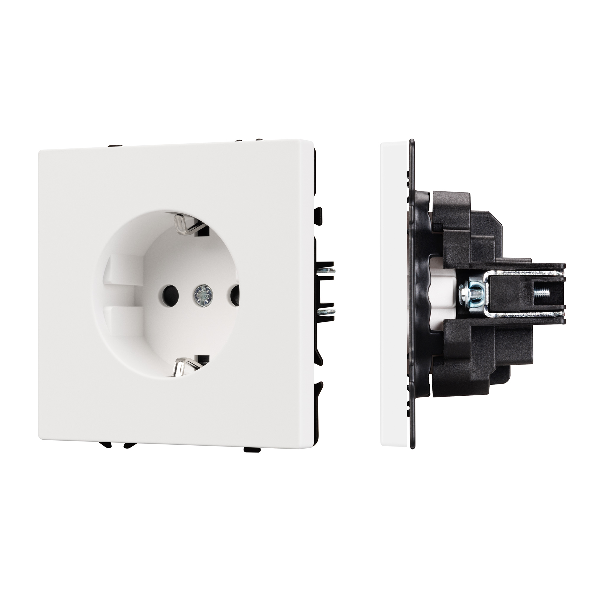 ARL NOBE Розетка зк со шторками софт-тач белый кварц SCT-MEU-SFPL-WH (250V, 16A) (Arlight, -)