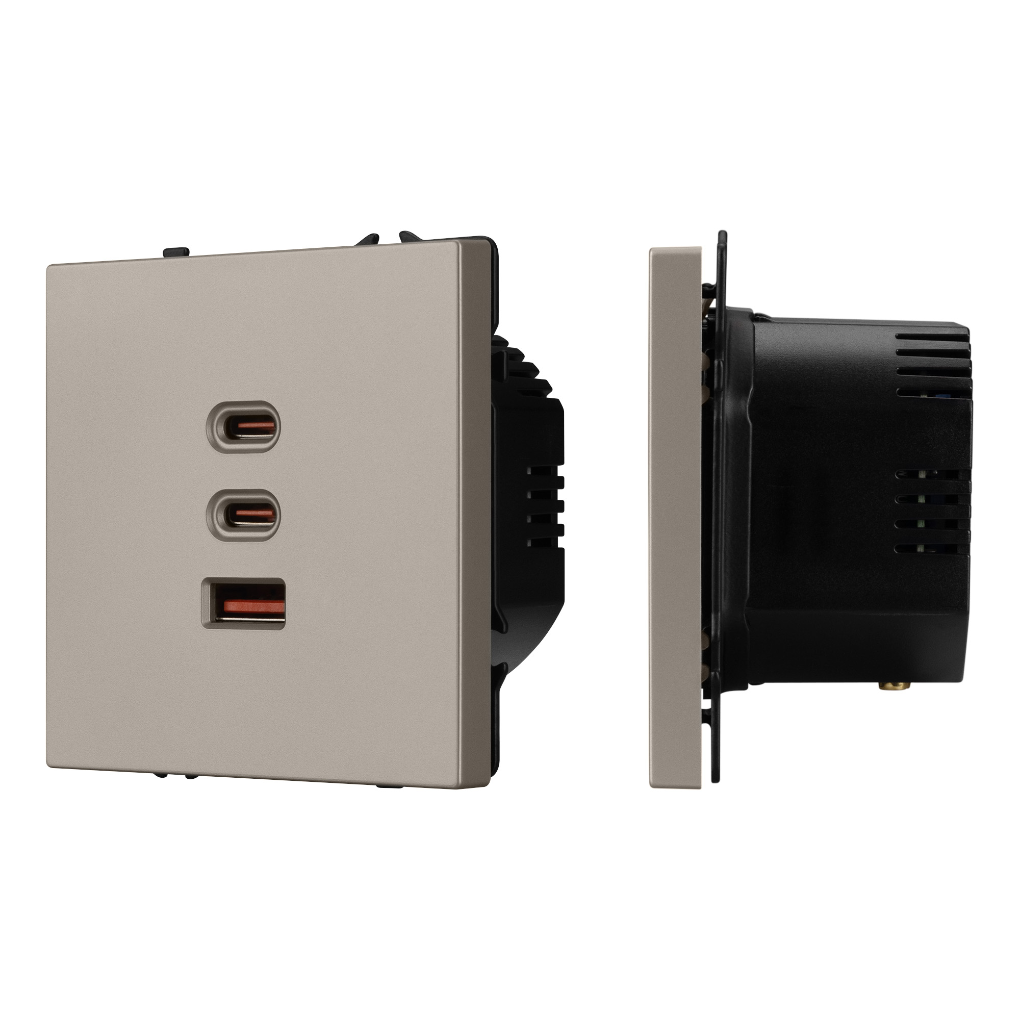 Механизм розетки с быстрой USB зарядкой SCT-NOBE-MUACC-SFPL-FC-CA (65W, QC3) (Arlight, -)