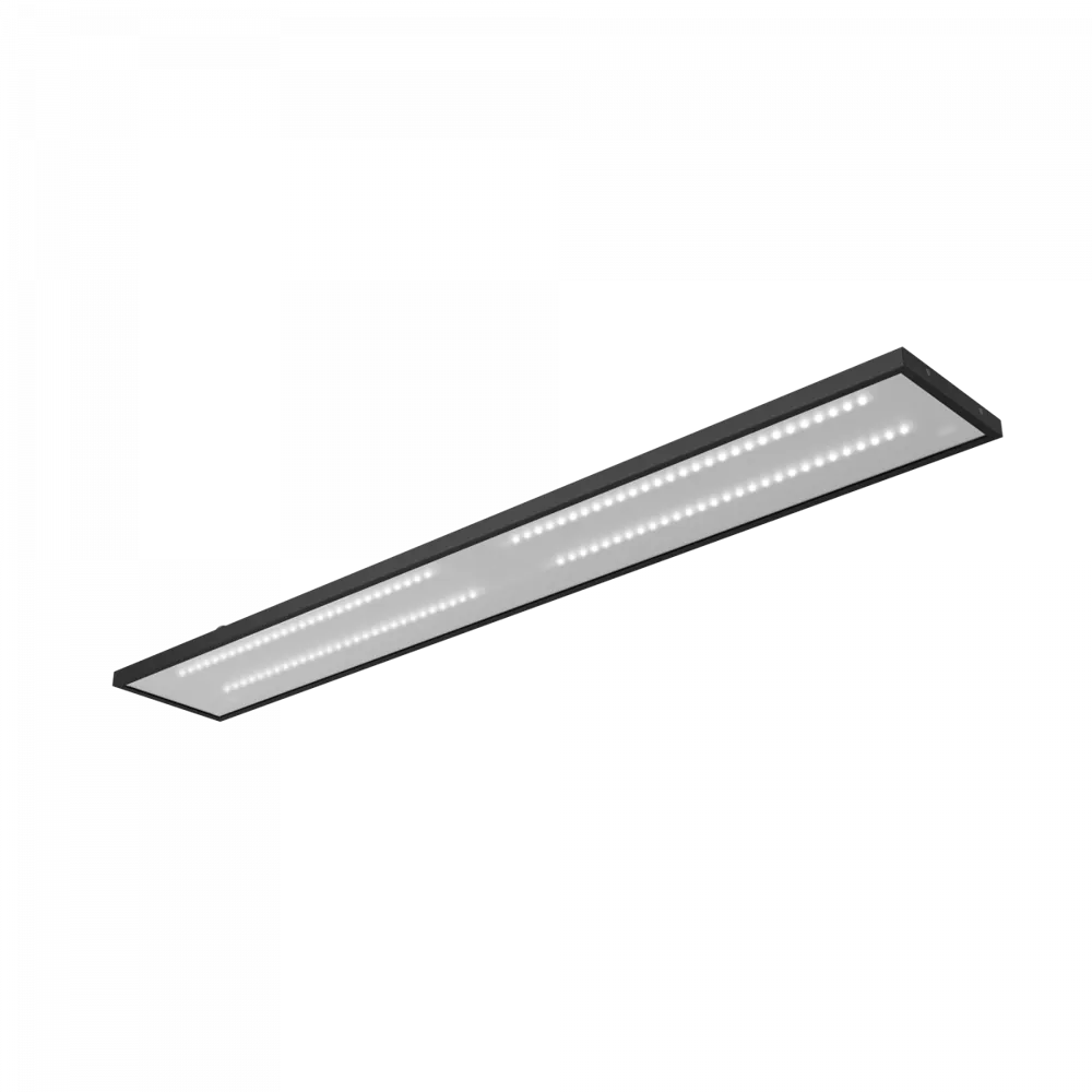 Светодиодный светильник ЛПО Standart 1200x180x20 40Вт 5000К Матовое закаленное стекло Черный