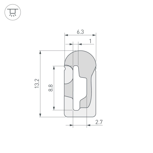 Силиконовый профиль WPH-FLEX-0613-SIDE-S8-10m WHITE (Arlight, Силикон)