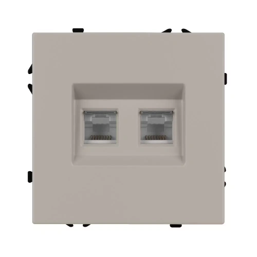 Механизм сдвоенной компьютерной розетки SCT-NOBE-MPC2-SFPL-CA (RJ-45, CAT6) (Arlight, Кашемир)